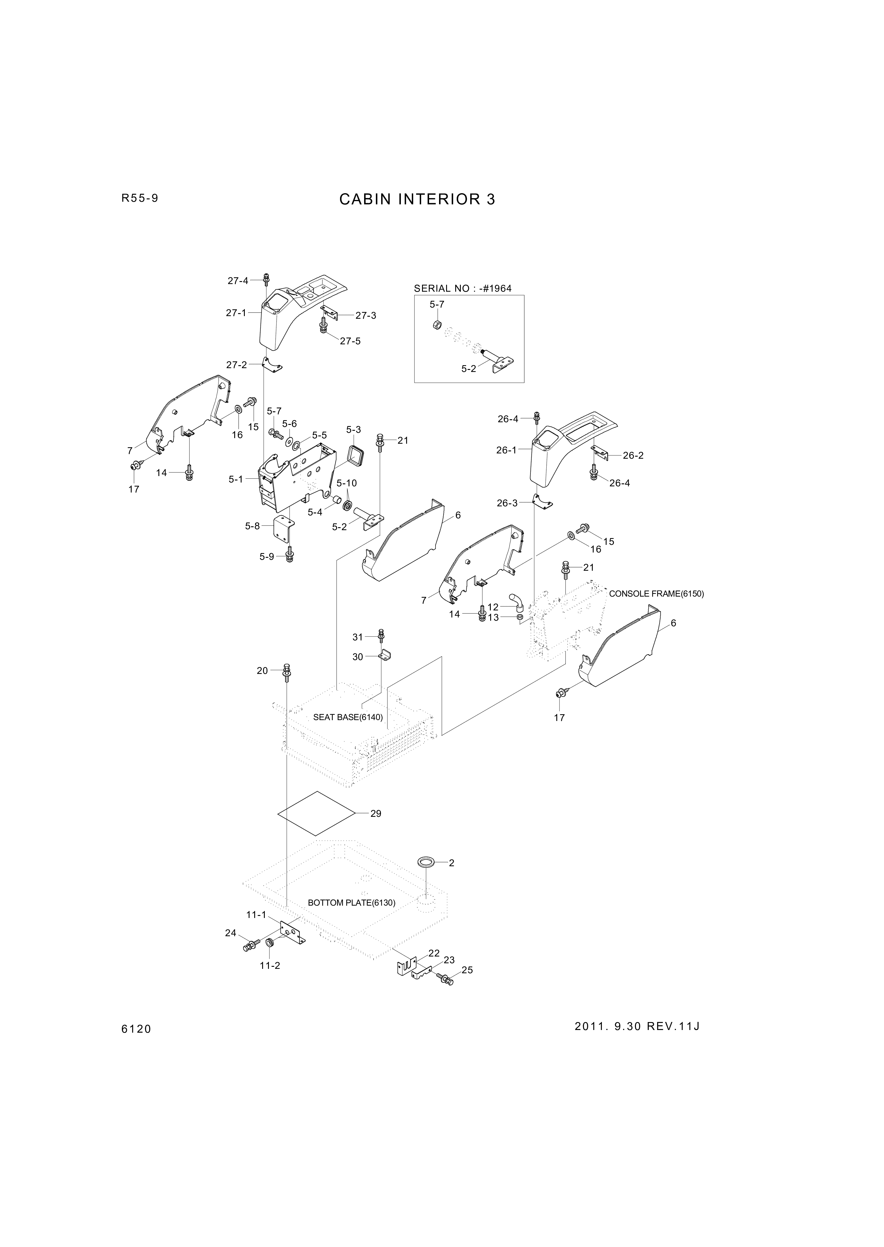 Technical drawing of Hyundai Construction Equipment S275-12000B NUT-SELF with dimensions and layout (figure 3)