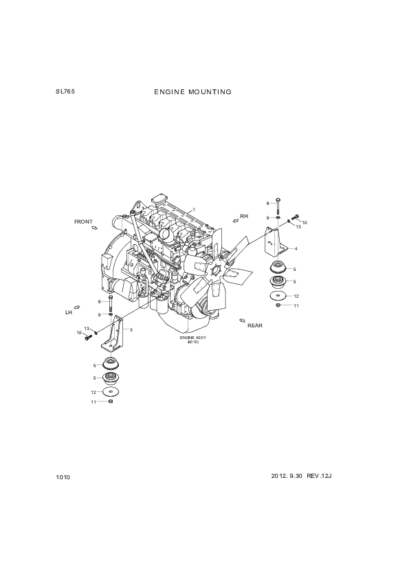 drawing for Hyundai Construction Equipment 11Z1-00050 - ENGINE ASSY