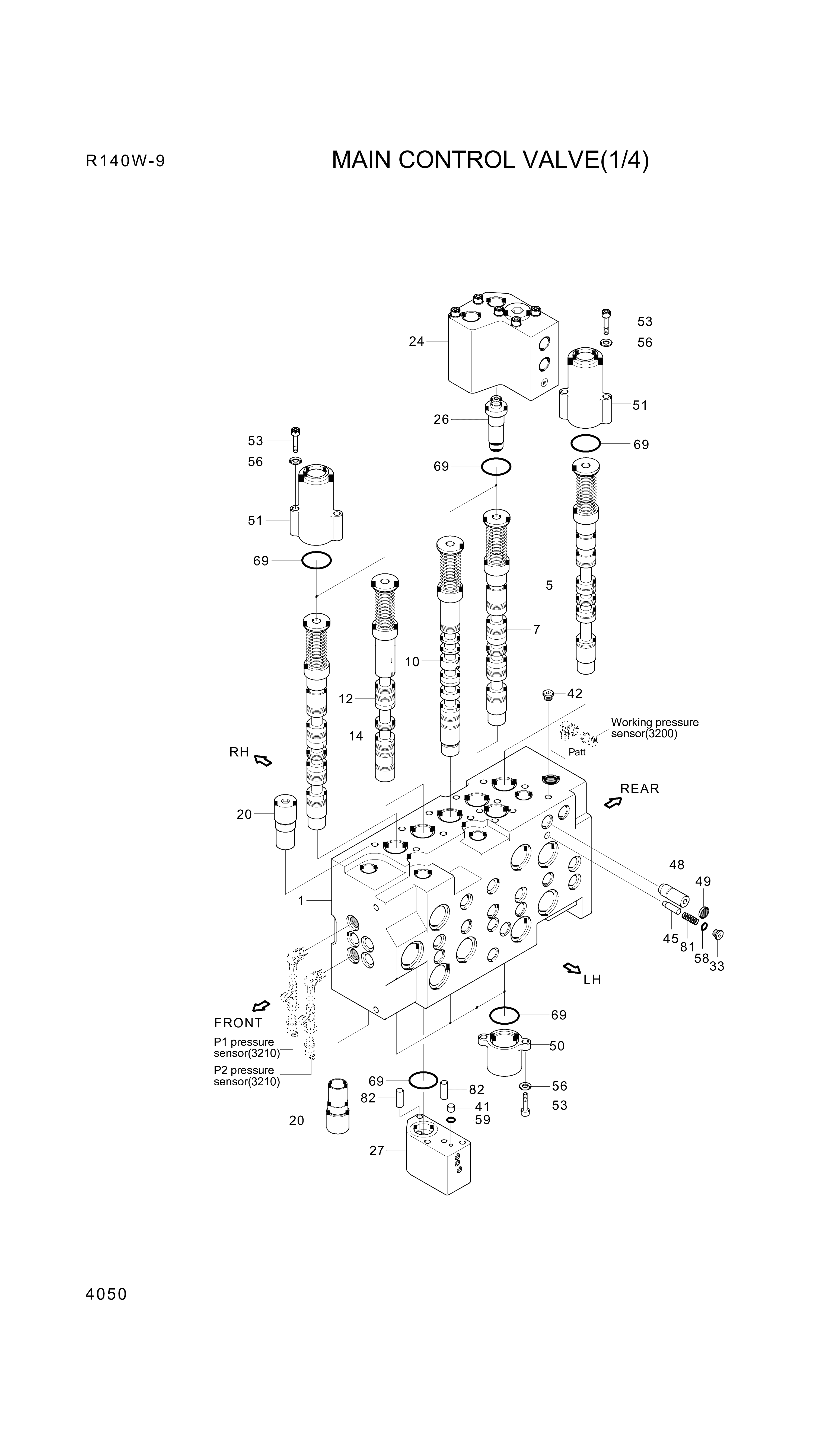 drawing for Hyundai Construction Equipment XKBF-01417 - SPOOL ASSY-ARM 2