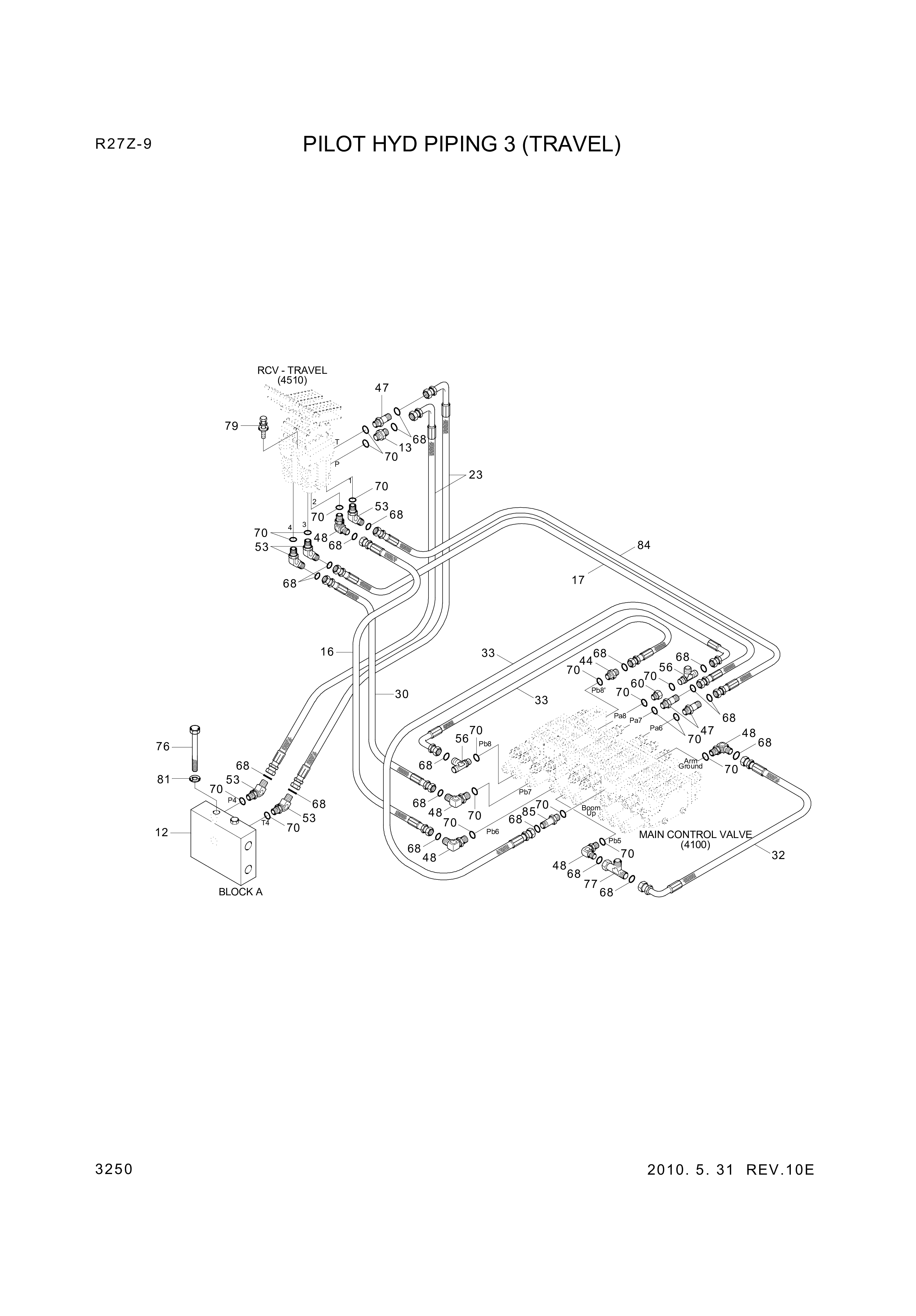 drawing for Hyundai Construction Equipment P930-042012 - HOSE ASSY-ORFS&THD