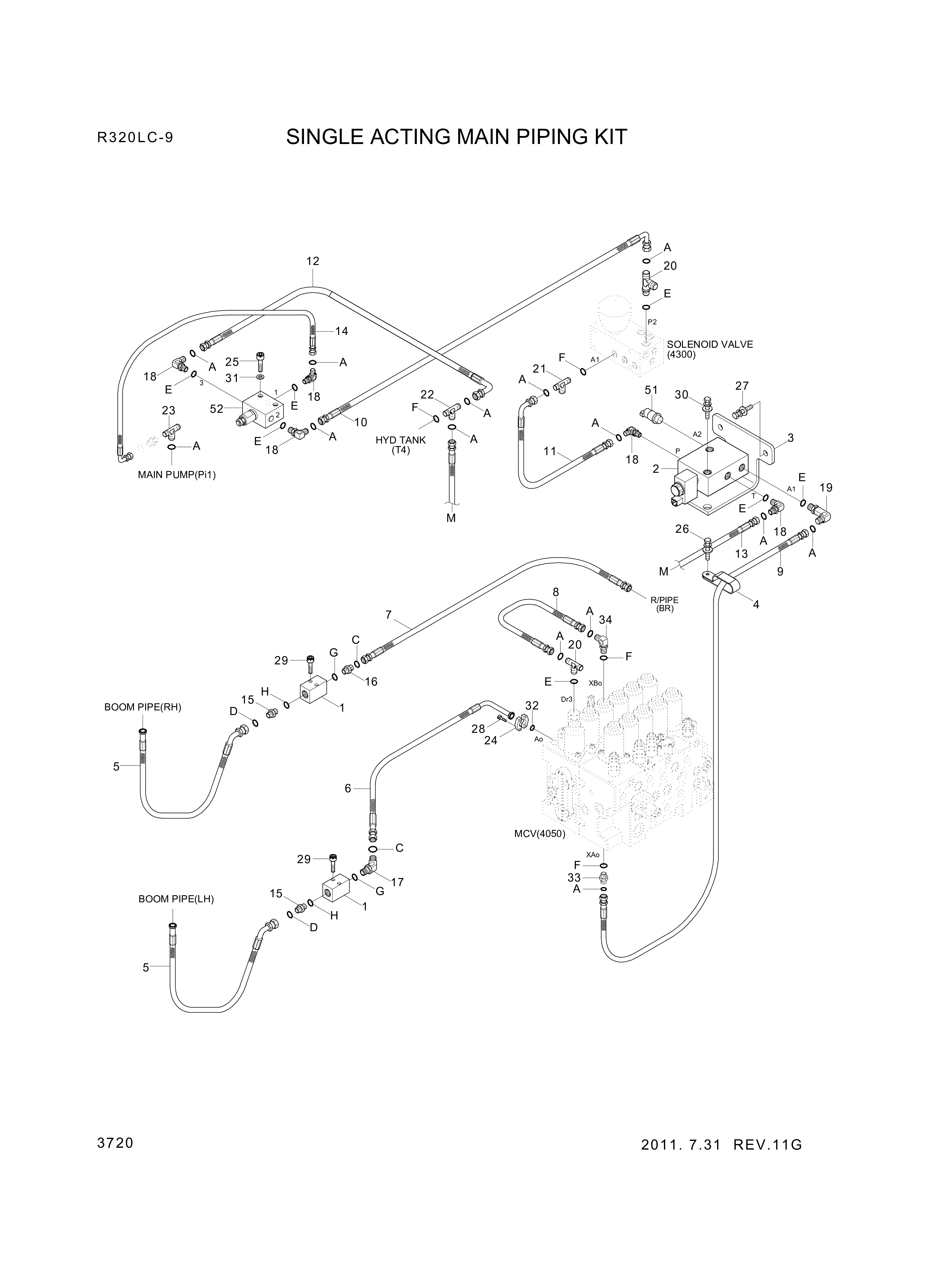 drawing for Hyundai Construction Equipment P930-042026 - HOSE ASSY-ORFS&THD