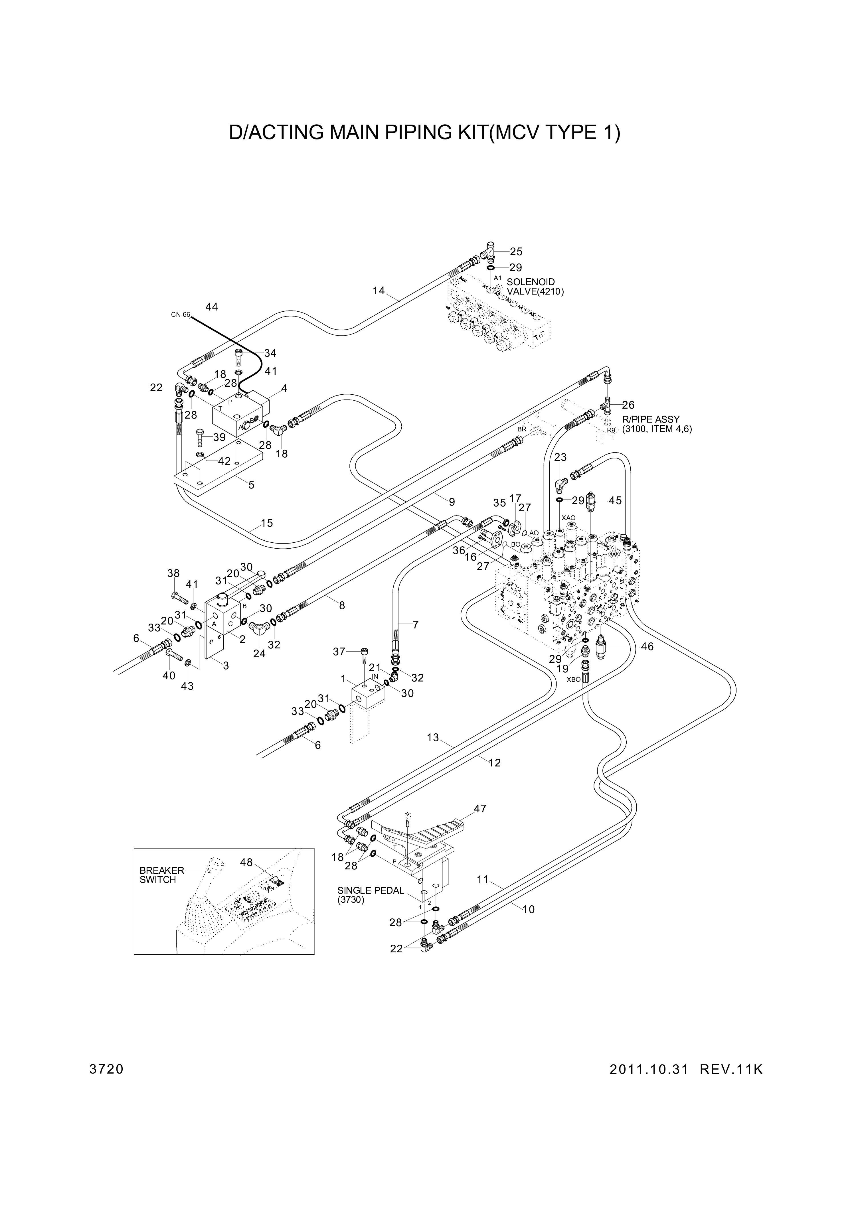 drawing for Hyundai Construction Equipment 31N6-91230D - VALVE ASSY-SOLENOID