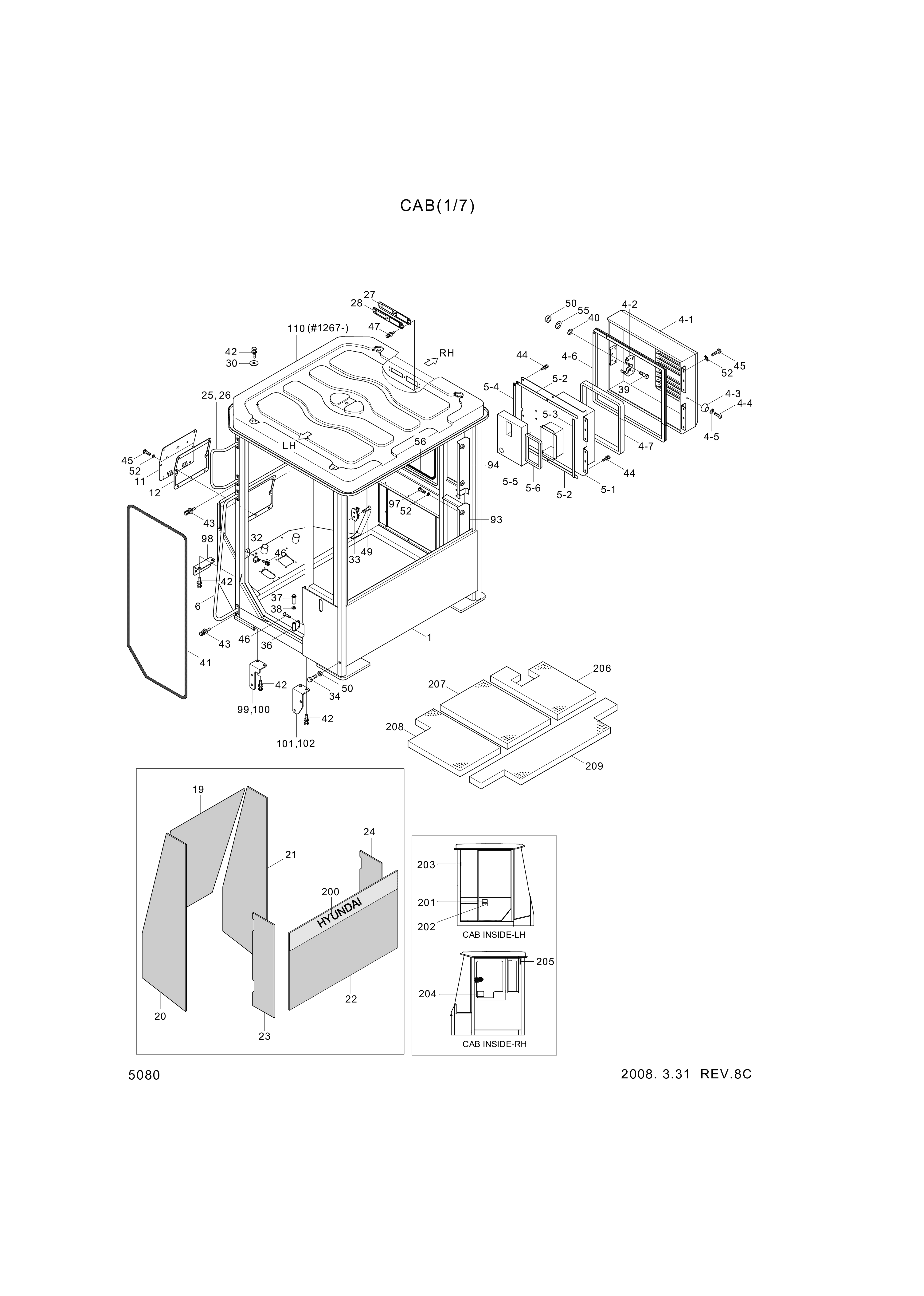 drawing for Hyundai Construction Equipment S145-080166 - BOLT-FLAT