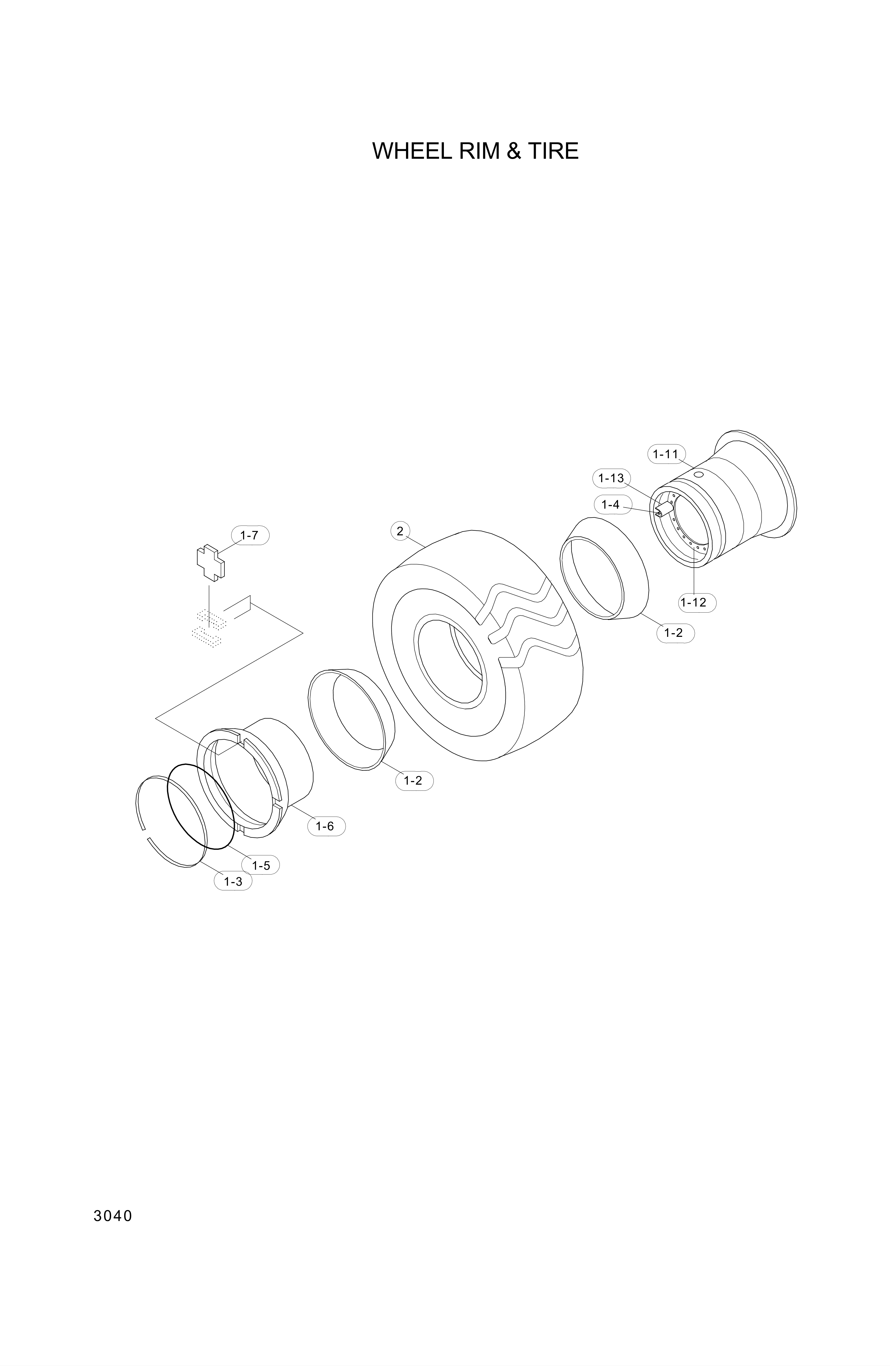 drawing for Hyundai Construction Equipment 81LG-40110 - WHEELRIM