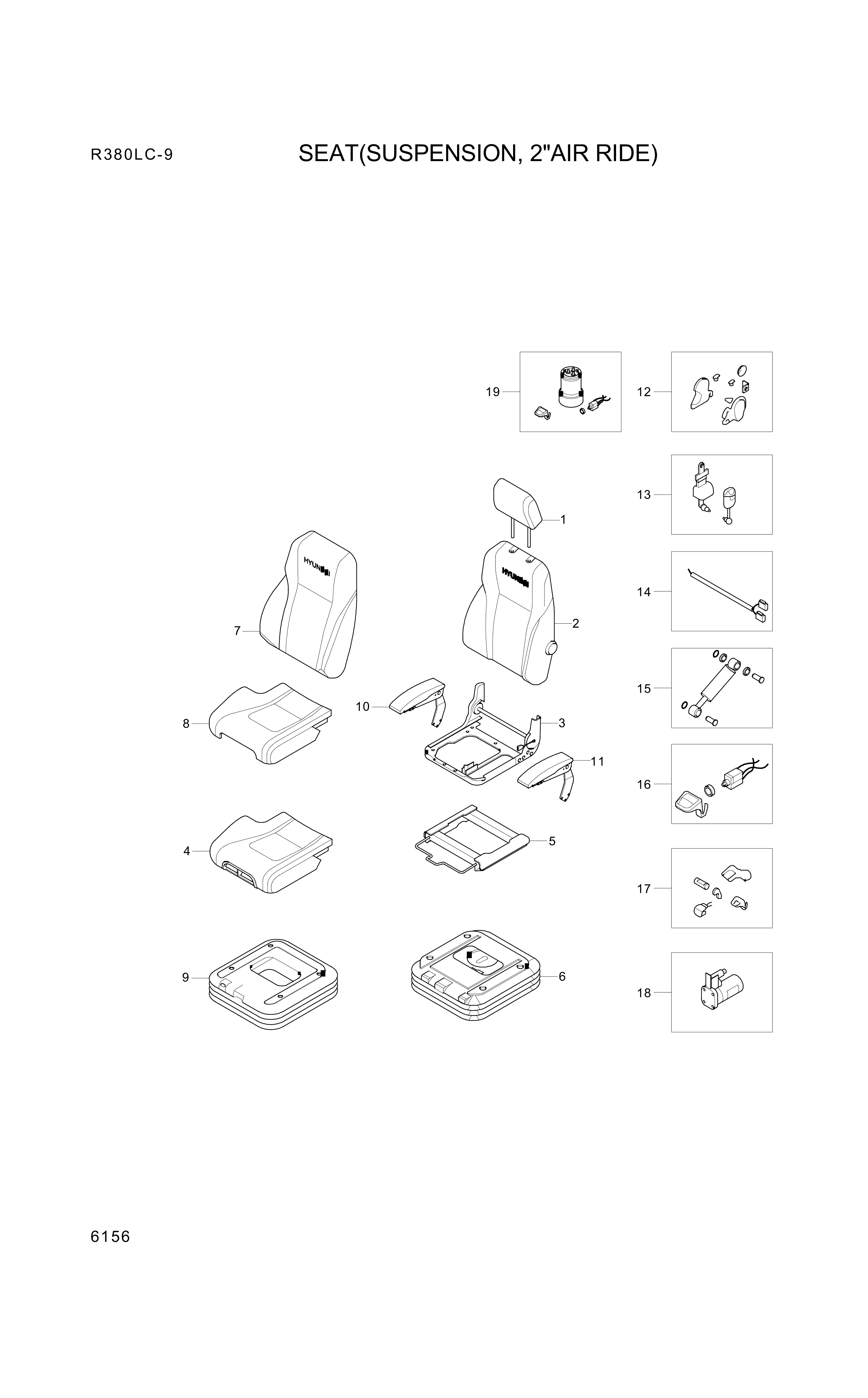 drawing for Hyundai Construction Equipment 196444 - SUSPENSION COVER KIT