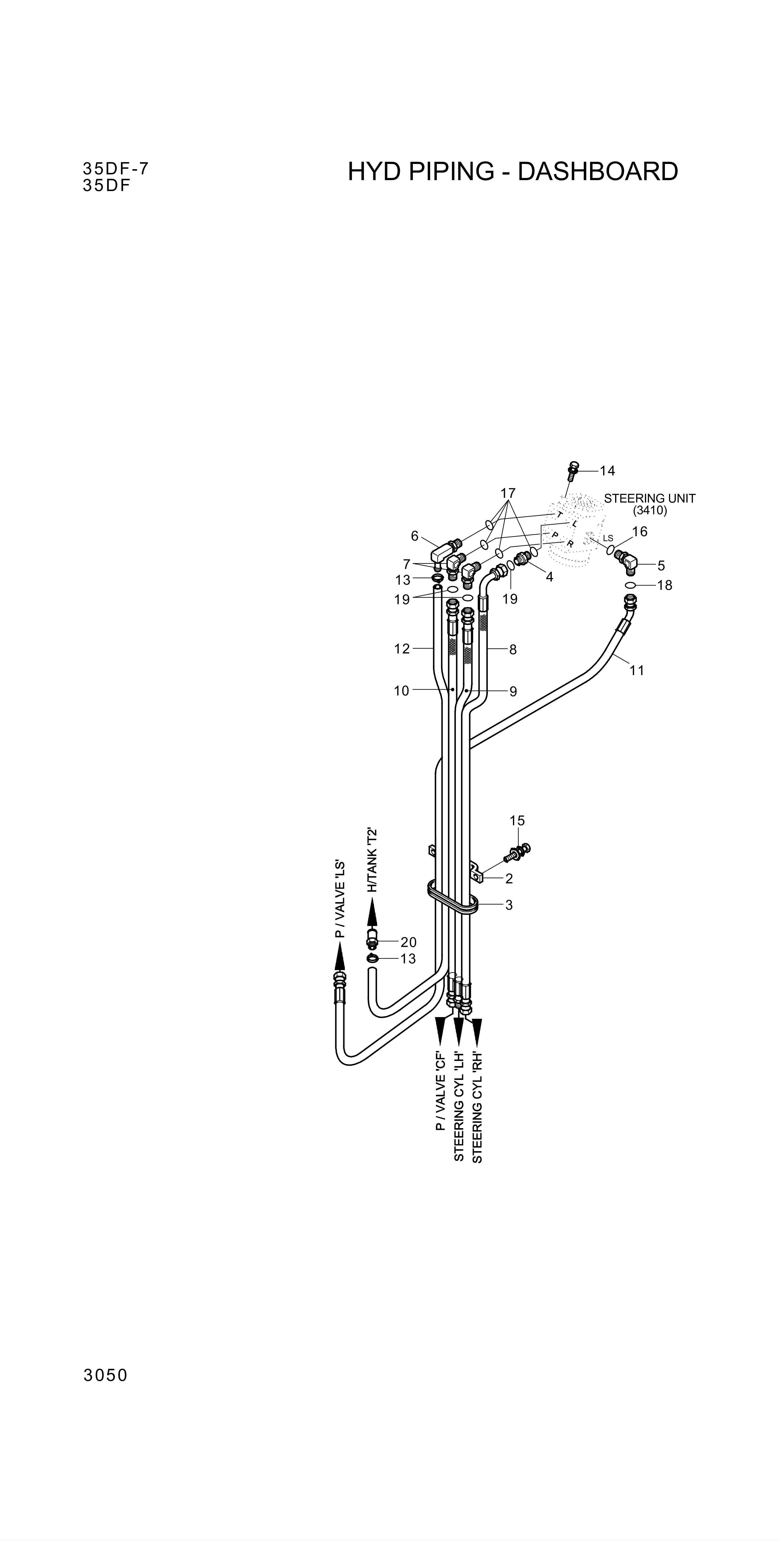 drawing for Hyundai Construction Equipment P930-064014 - HOSE ASSY-ORFS&THD