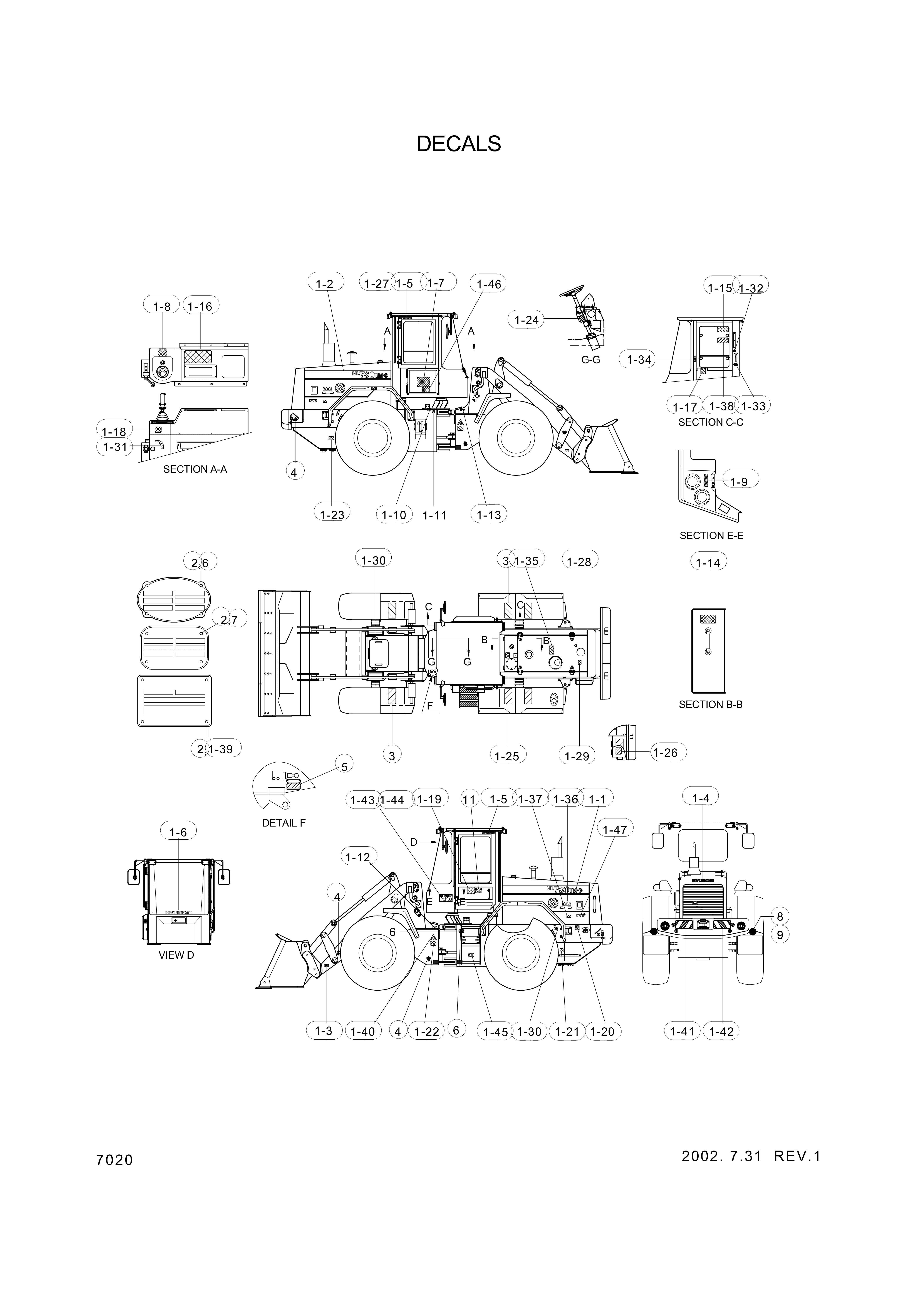 drawing for Hyundai Construction Equipment 94L3-00350 - DECAL-SIDEDOOR A