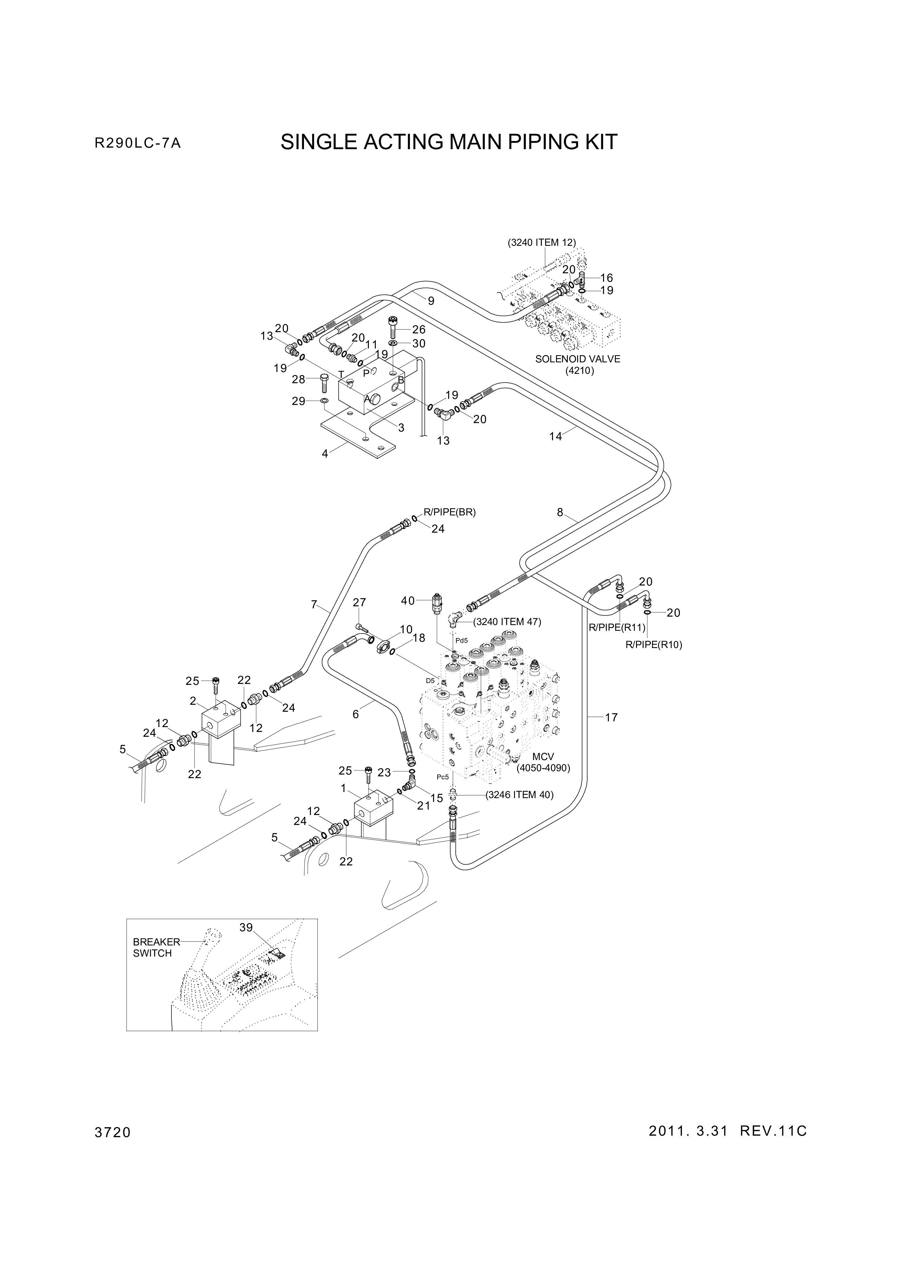 drawing for Hyundai Construction Equipment P930-042060 - HOSE ASSY-ORFS&THD