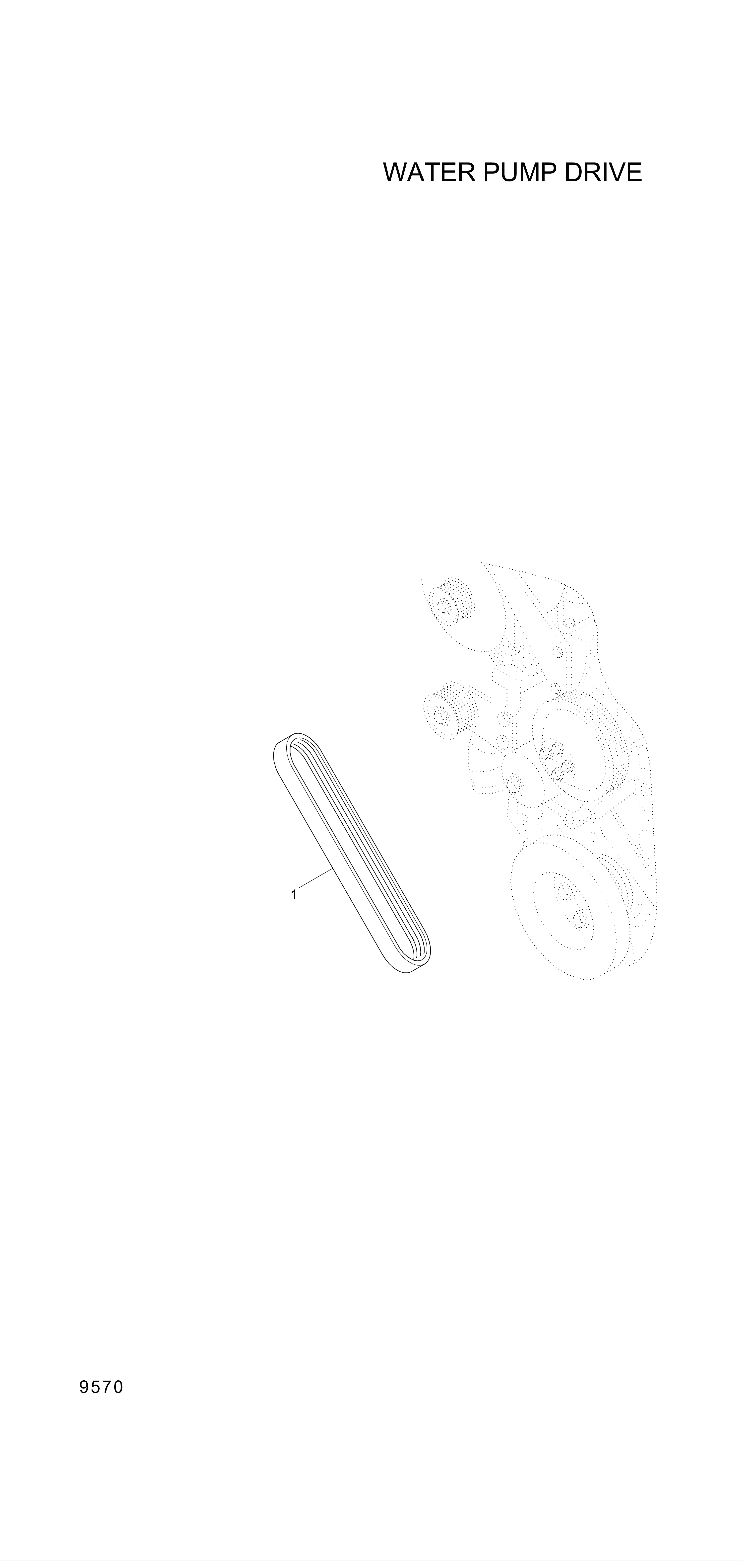 Technical drawing of Hyundai Construction Equipment YUBP-05211 BELT-FAN with dimensions and layout