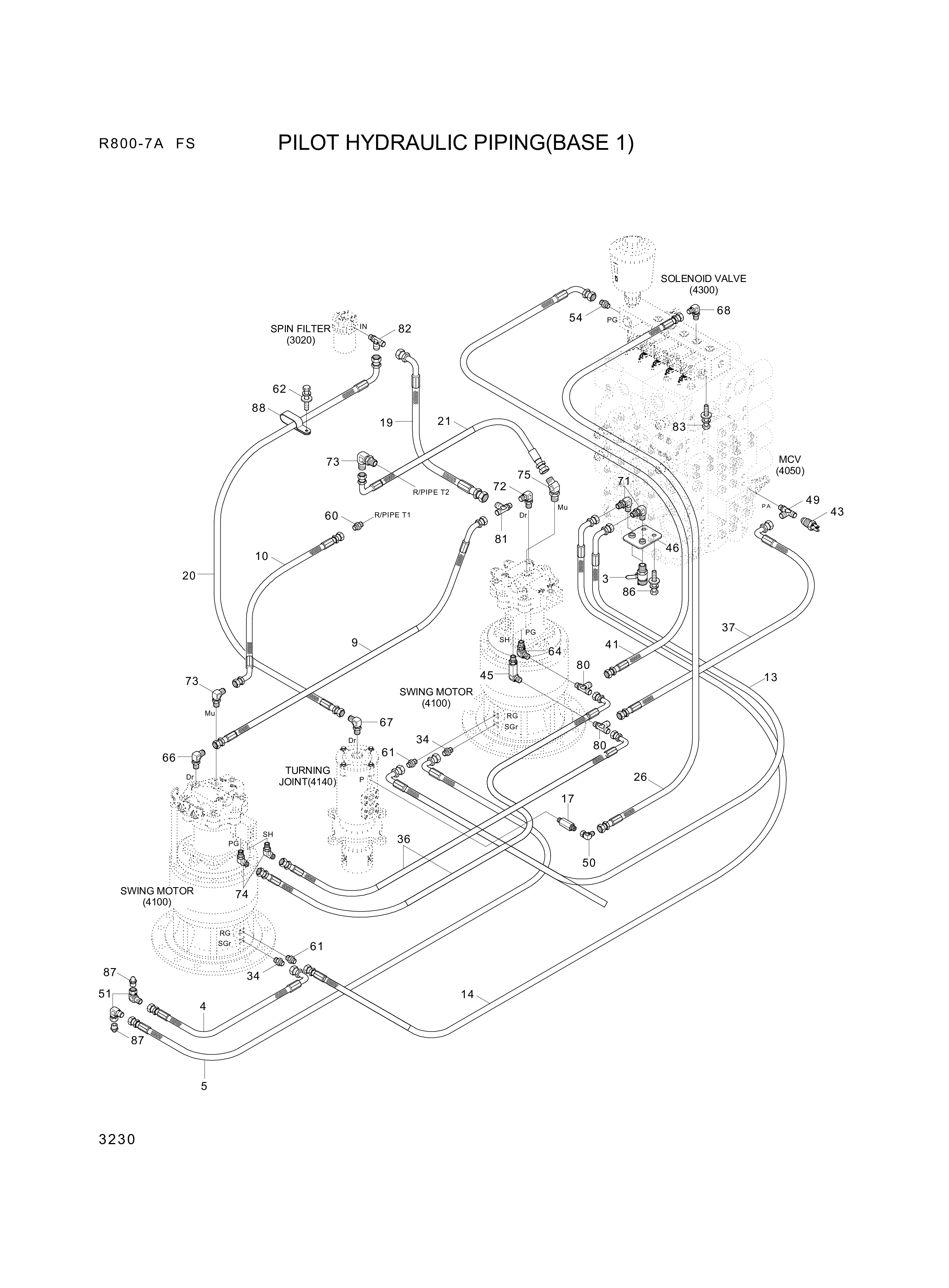 drawing for Hyundai Construction Equipment P930-042085 - HOSE ASSY-ORFS&THD