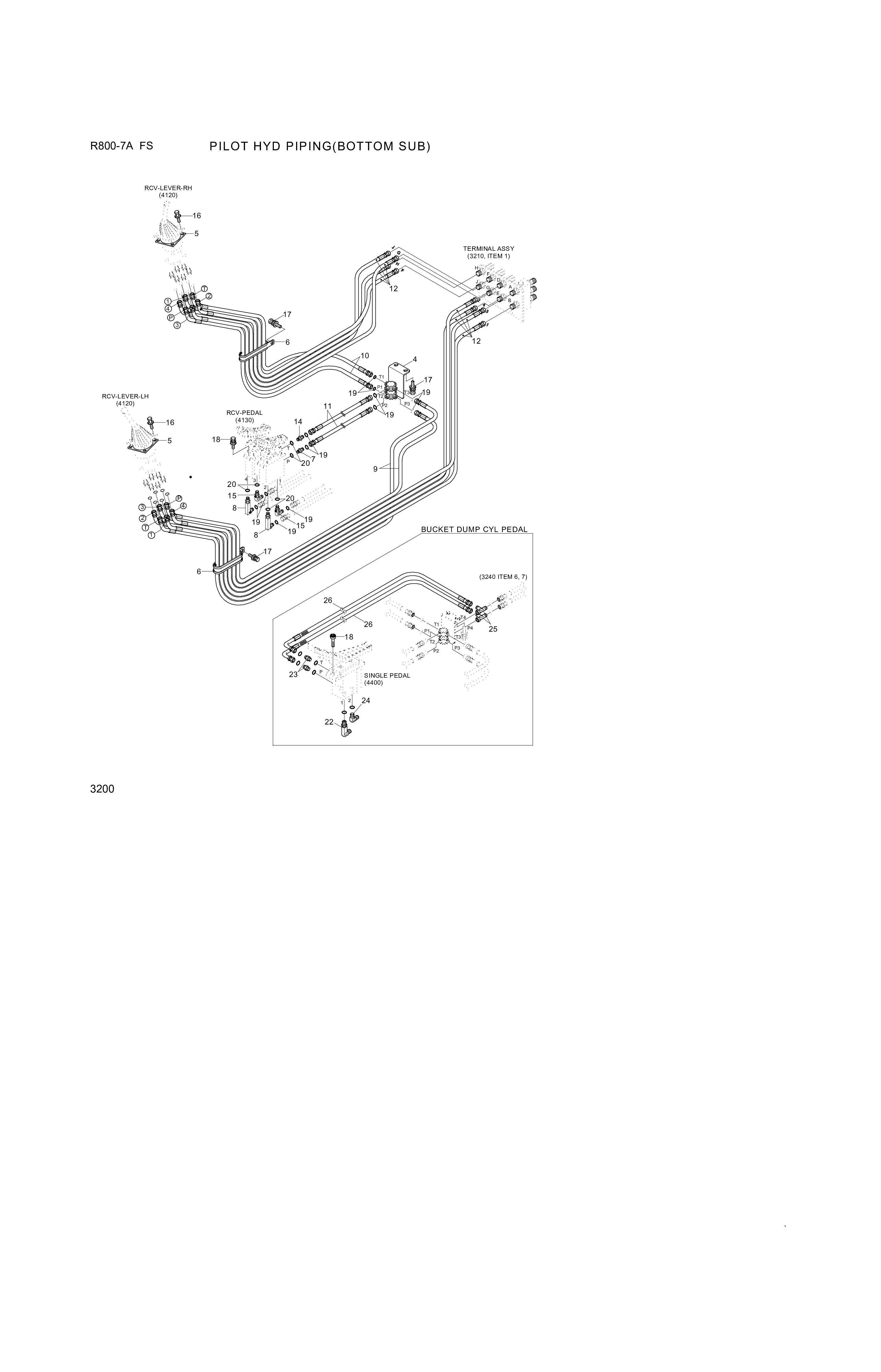 Technical drawing of Hyundai Construction Equipment P930-042020 HOSE ASSY-ORFS&amp;THD with dimensions and layout (figure 2)