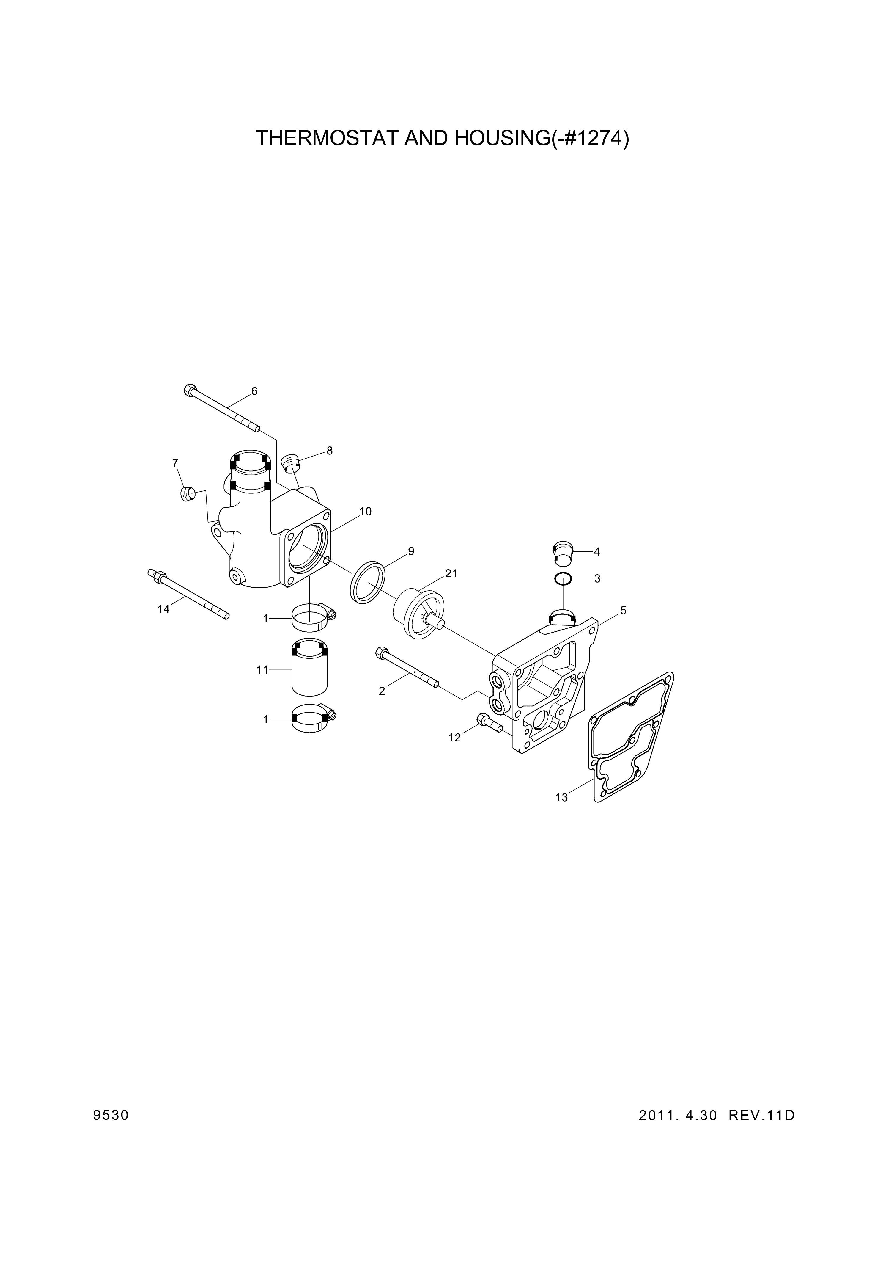 Technical drawing of Hyundai Construction Equipment YUBP-04609 SCREW-HEX with dimensions and layout (figure 2)
