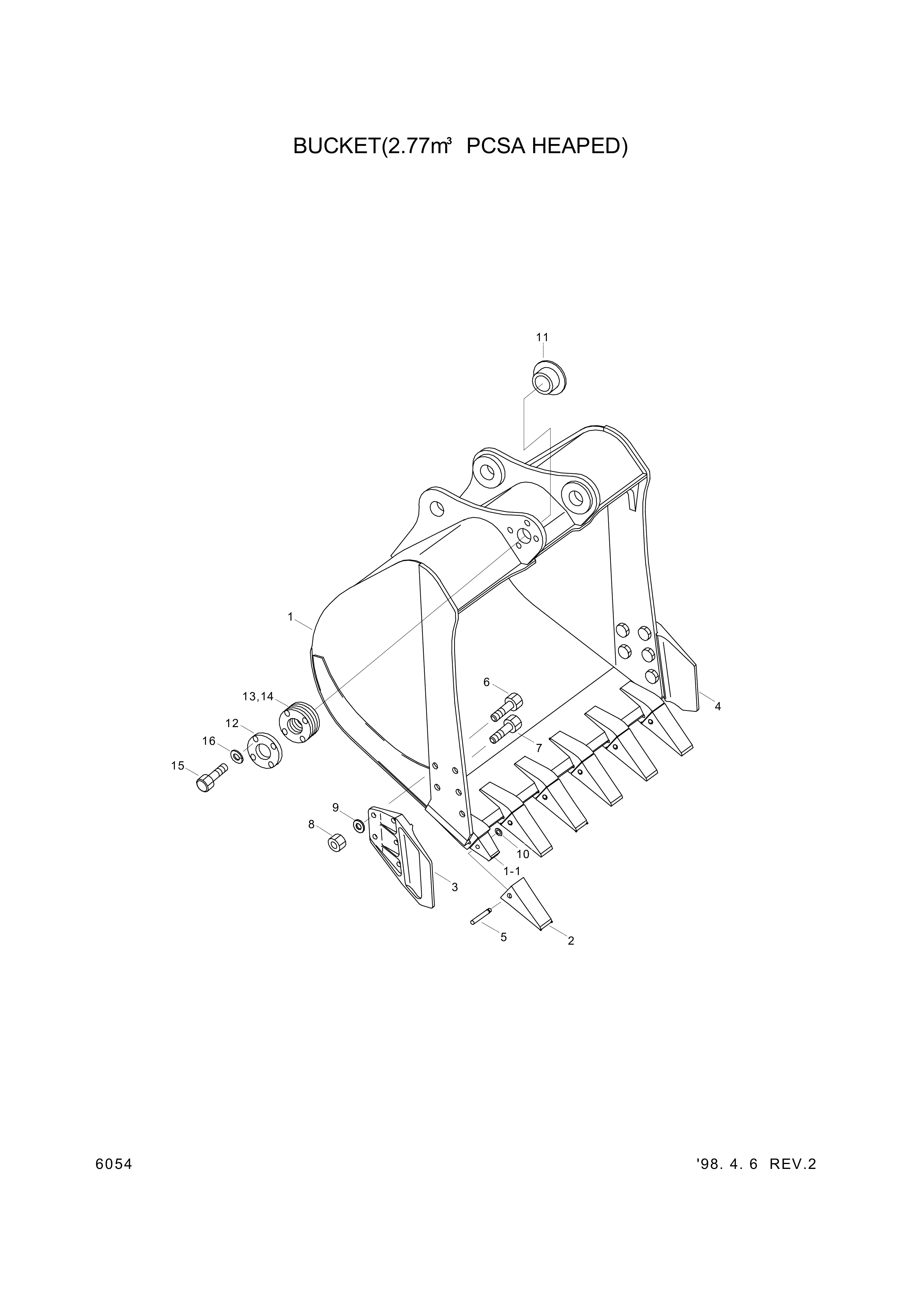 drawing for Hyundai Construction Equipment 61E7-0105 - PIN-TOOTH