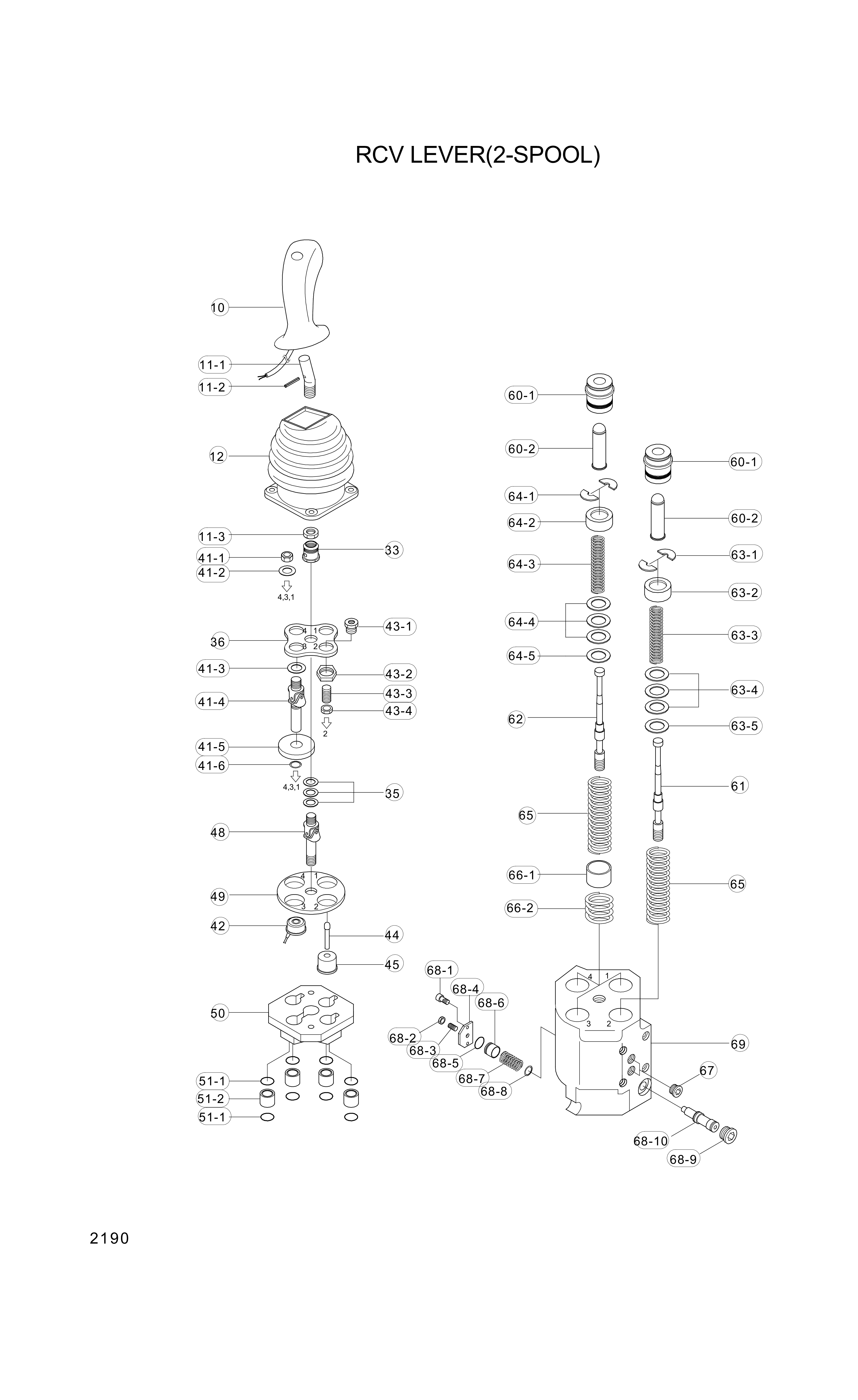 Technical drawing of Hyundai Construction Equipment 21329900 GUIDE ASSY-PLUNGER with dimensions and layout