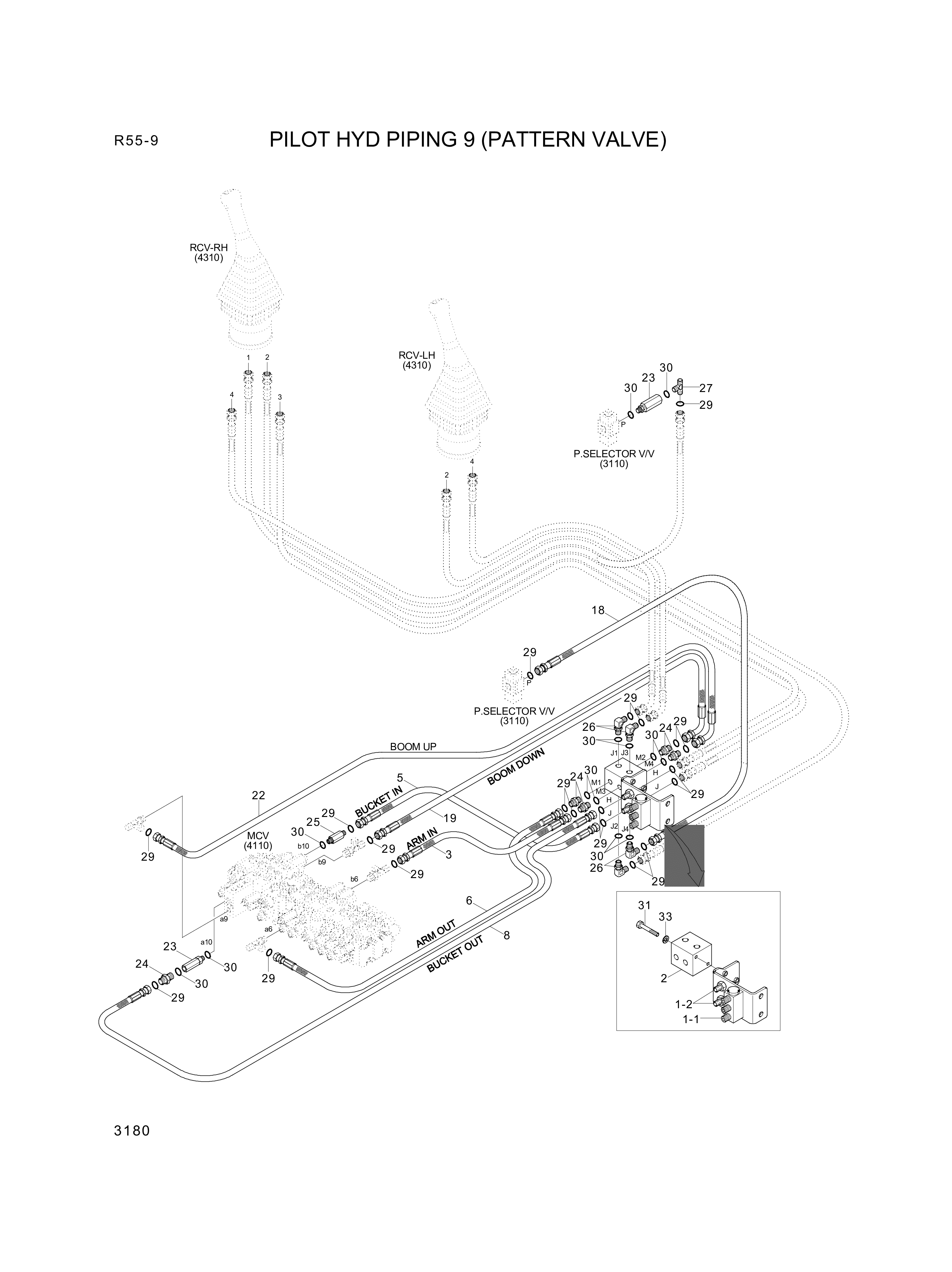 drawing for Hyundai Construction Equipment P930-042028 - HOSE ASSY-ORFS&THD