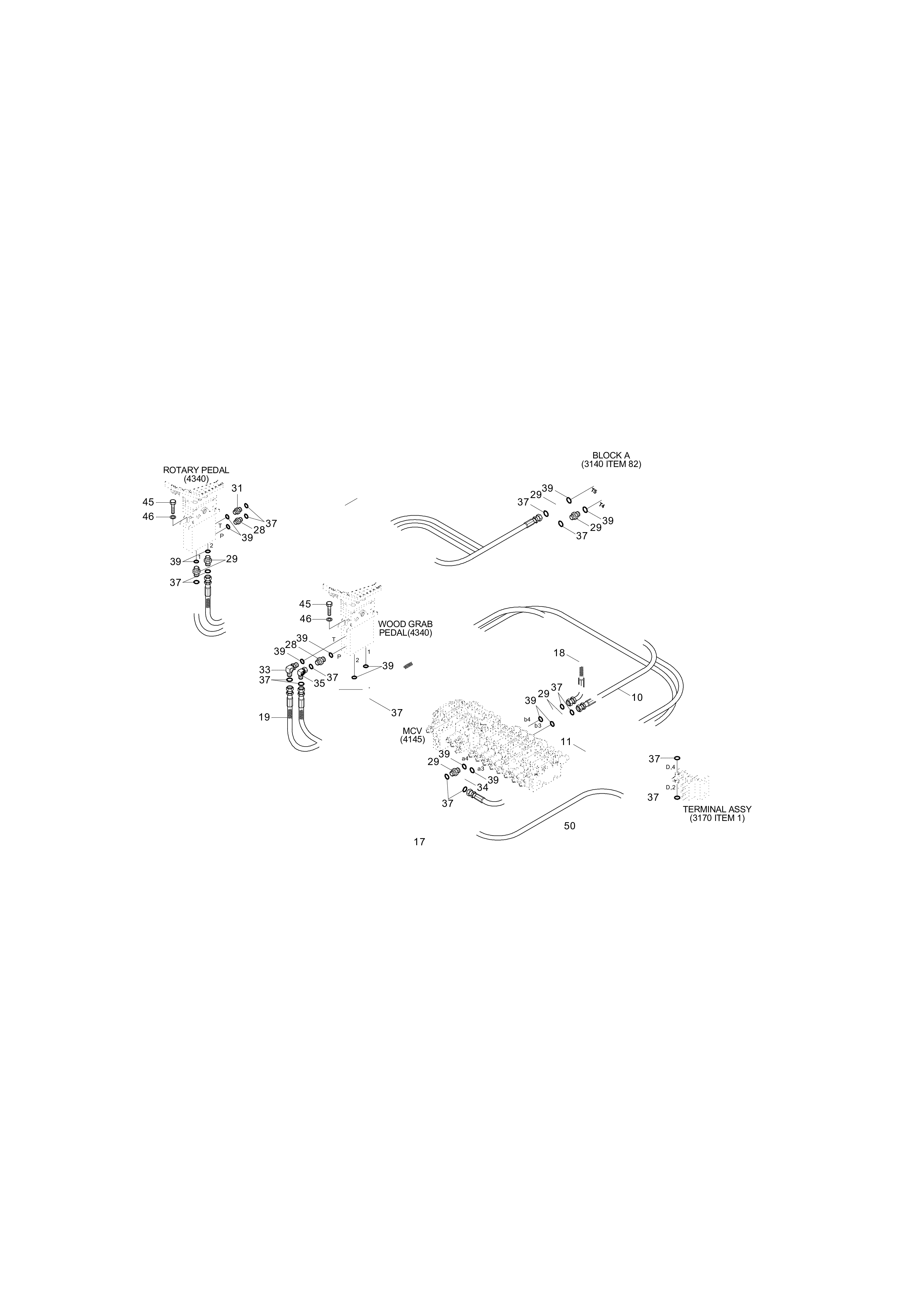 drawing for Hyundai Construction Equipment P930-042021 - HOSE ASSY-ORFS&THD