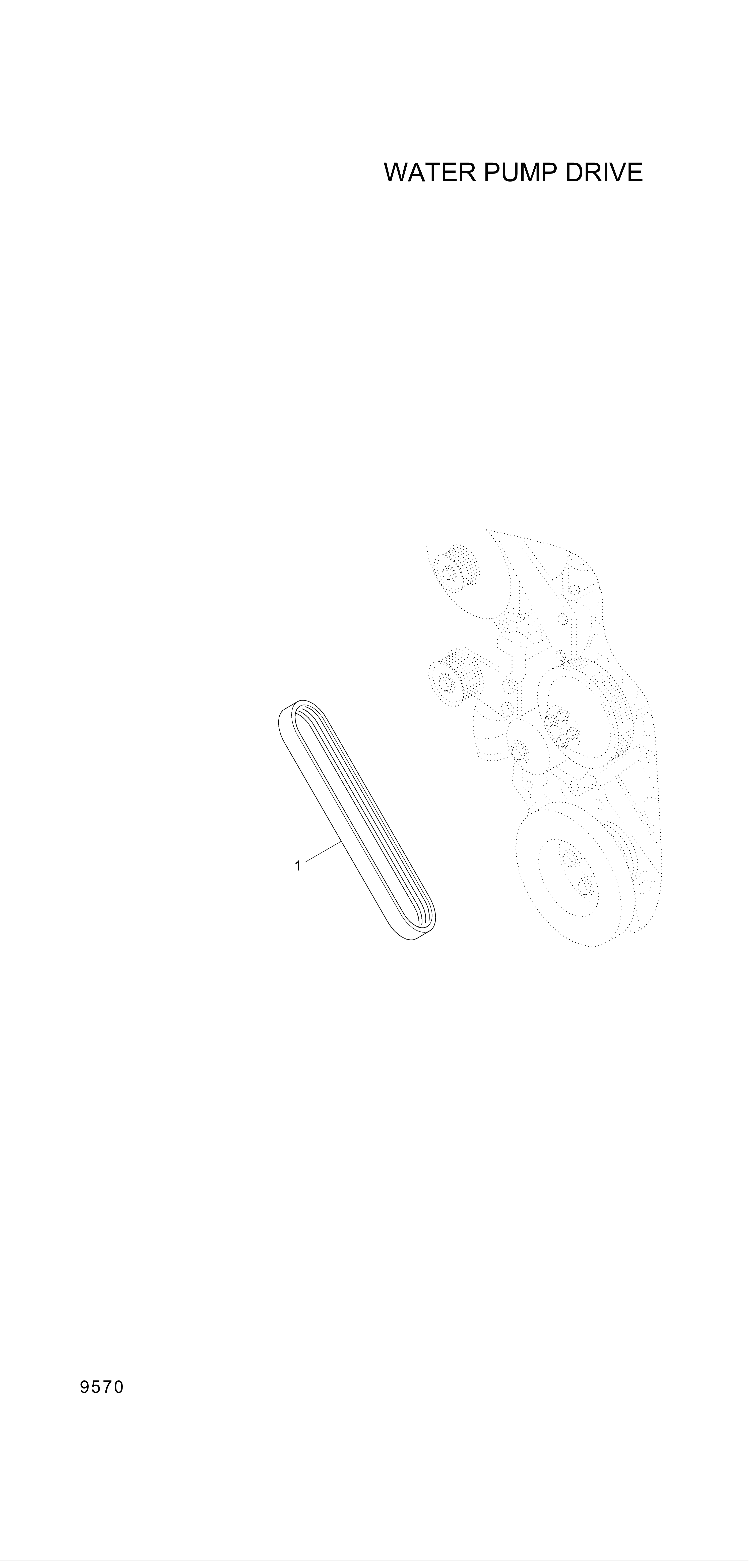 Technical drawing of Hyundai Construction Equipment YUBP-05211 BELT-FAN with dimensions and layout (figure 2)
