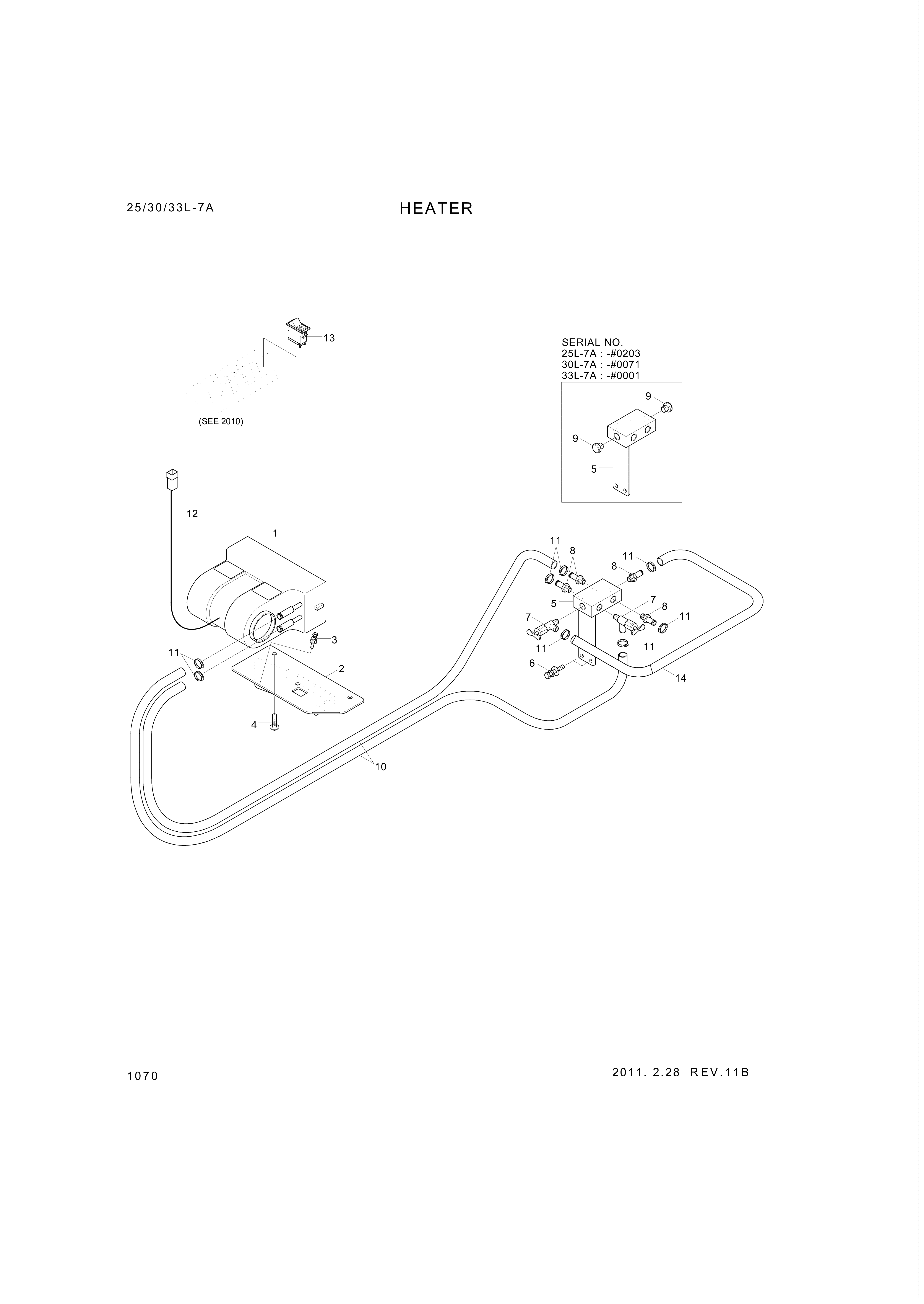 Technical drawing of Hyundai Construction Equipment S151-060206 BOLT-TAP with dimensions and layout (figure 2)