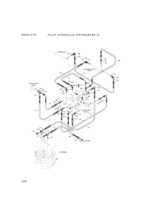 Technical drawing of Hyundai Construction Equipment P930-042027 HOSE ASSY-ORFS&amp;THD with dimensions and layout (figure 5)