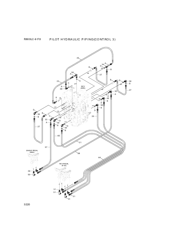 Technical drawing of Hyundai Construction Equipment P930-042020 HOSE ASSY-ORFS&amp;THD with dimensions and layout (figure 5)
