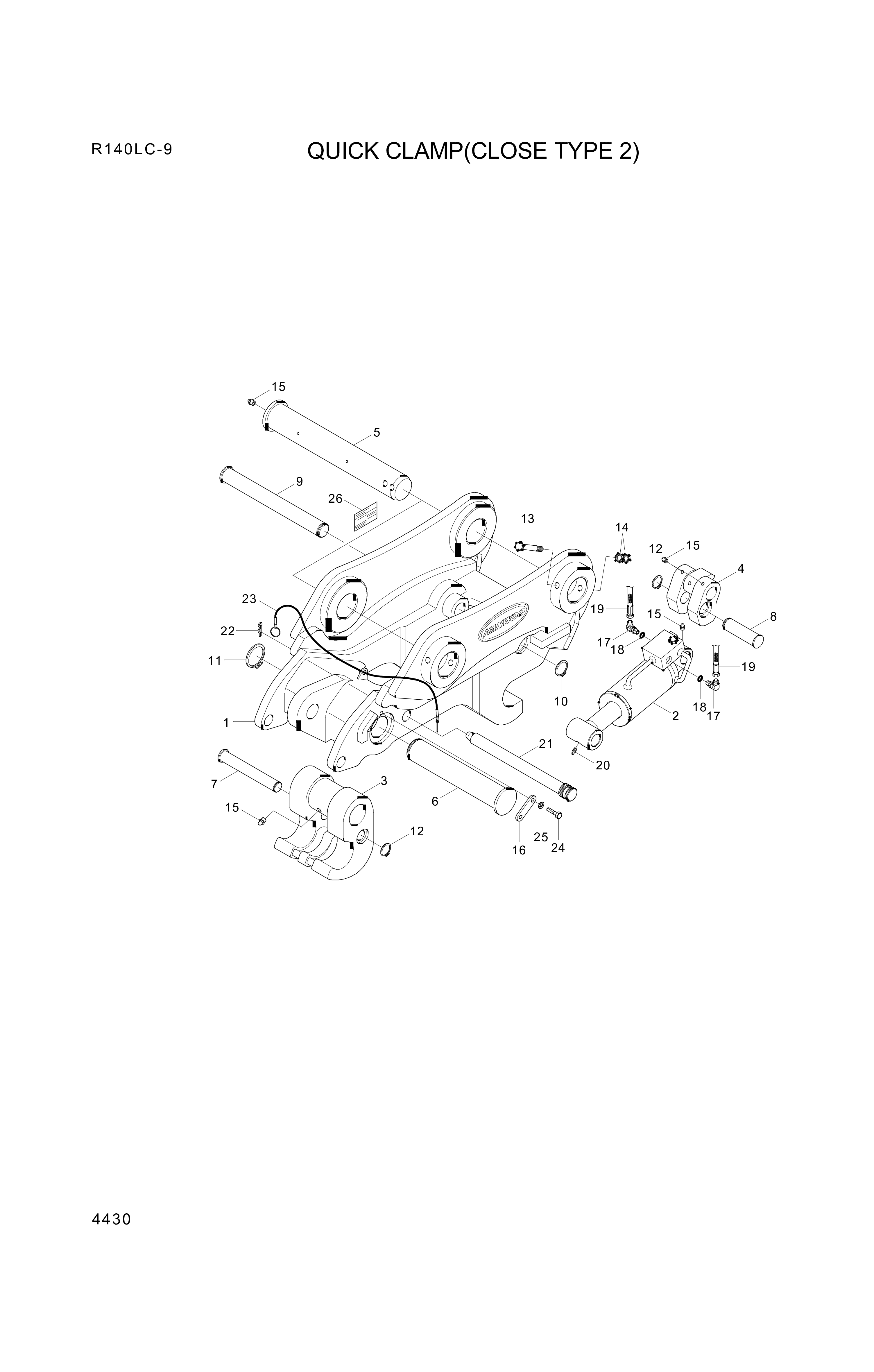 Technical drawing of Hyundai Construction Equipment XKBP-00213 PIN-STOP with dimensions and layout (figure 3)