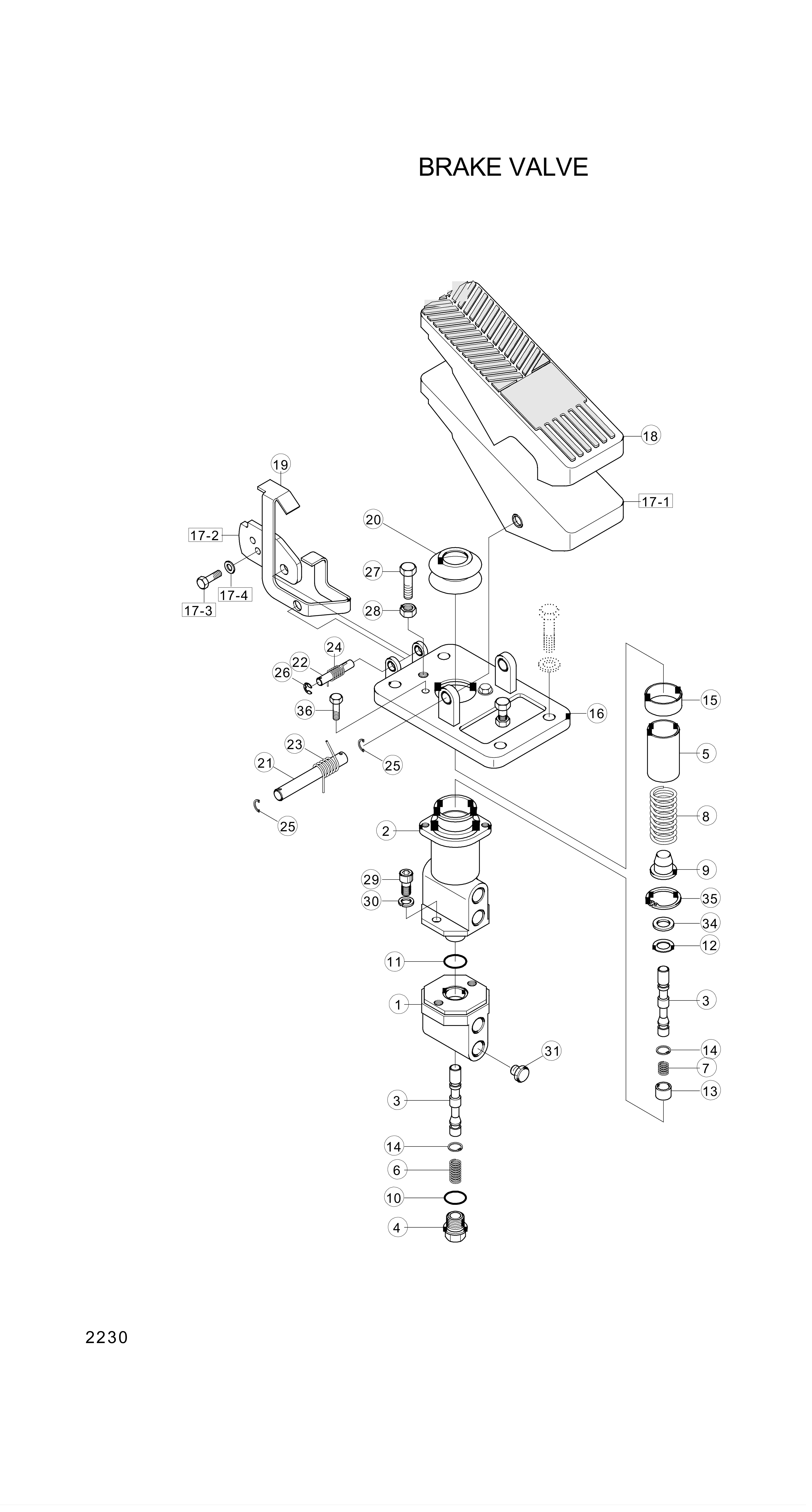 drawing for Hyundai Construction Equipment XKAK-00012 - PEDAL ASSY-VALVE