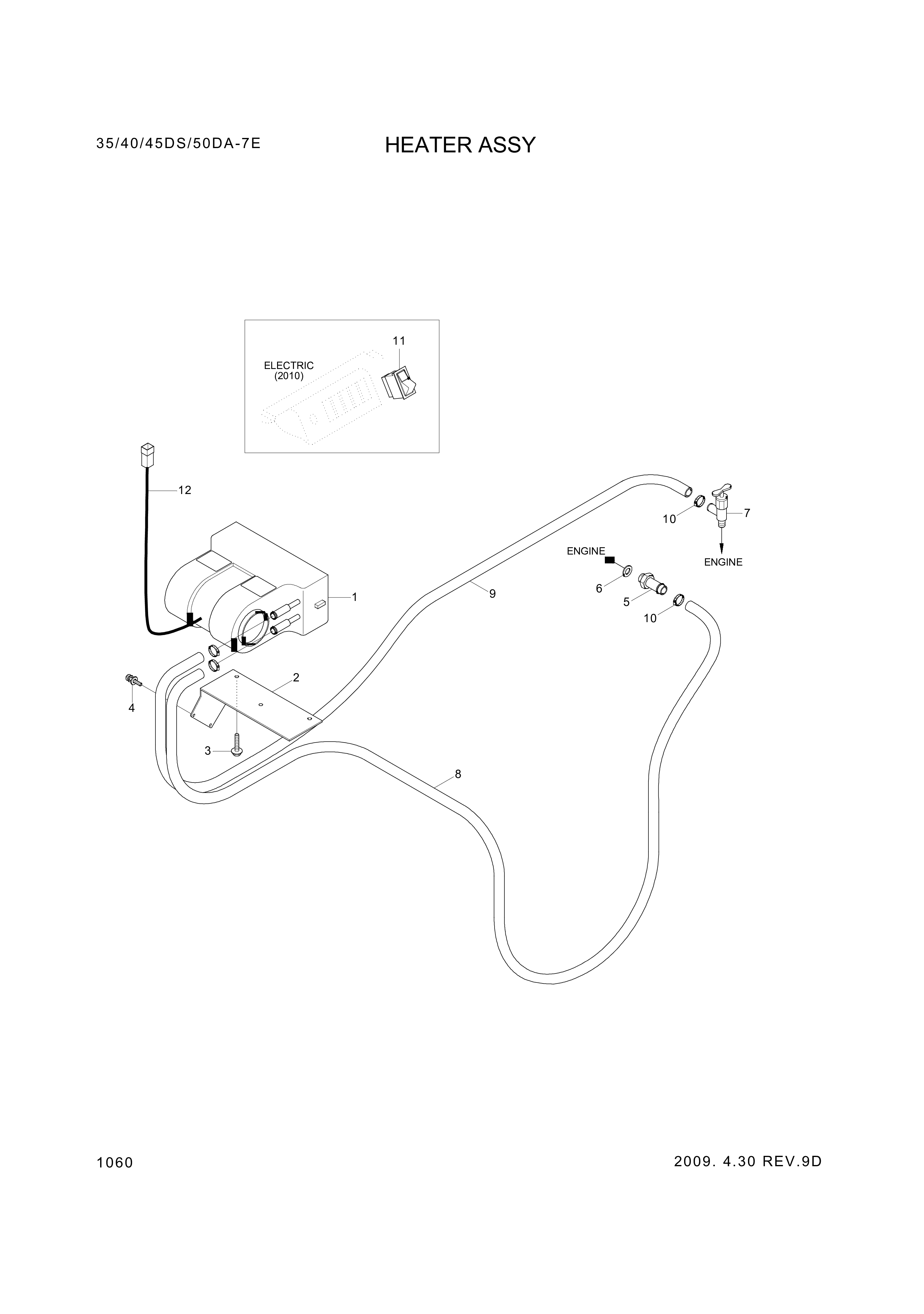 Technical drawing of Hyundai Construction Equipment S151-060206 BOLT-TAP with dimensions and layout (figure 3)