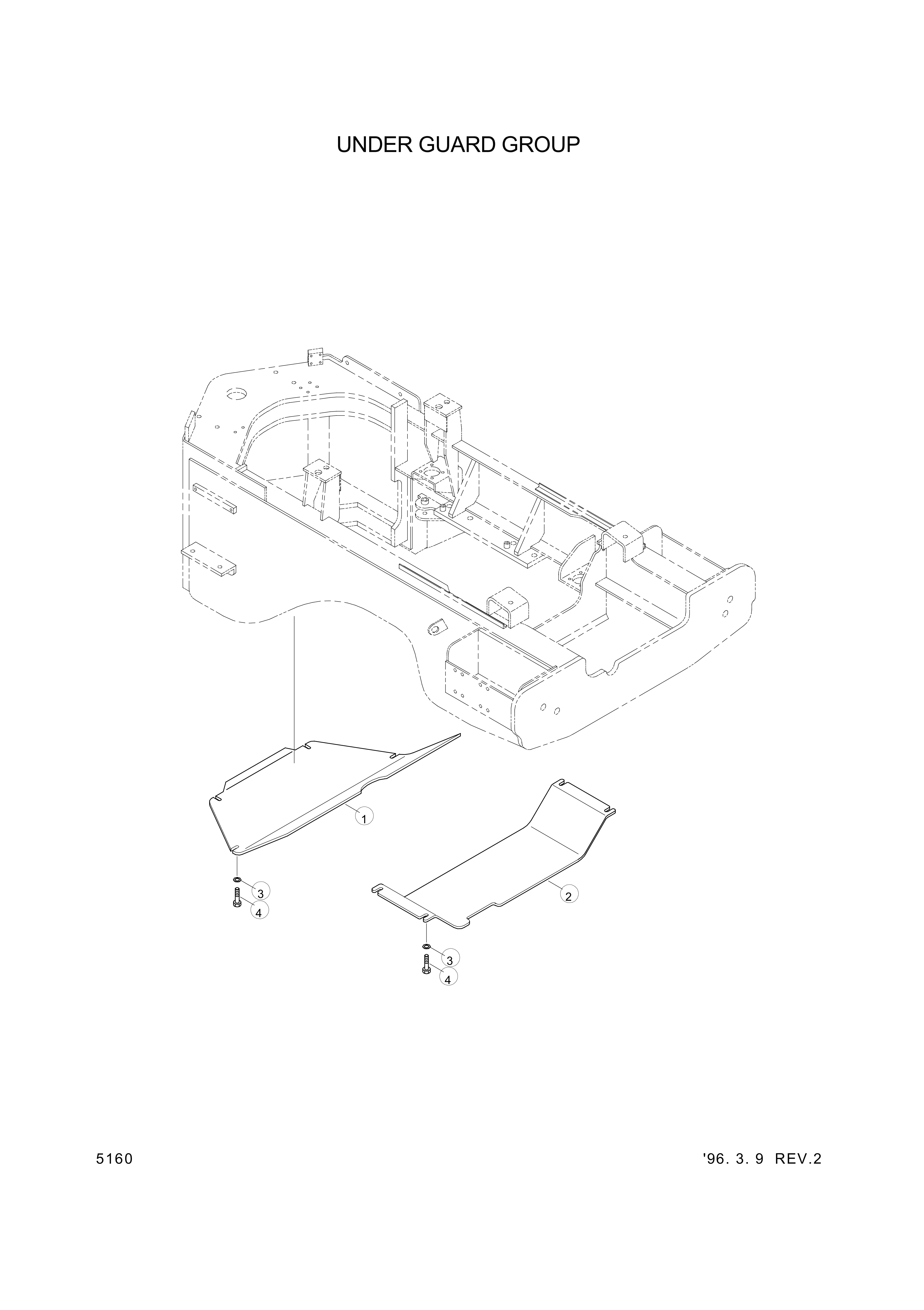 Technical drawing of Hyundai Construction Equipment 54L3-00950 PLATE with dimensions and layout
