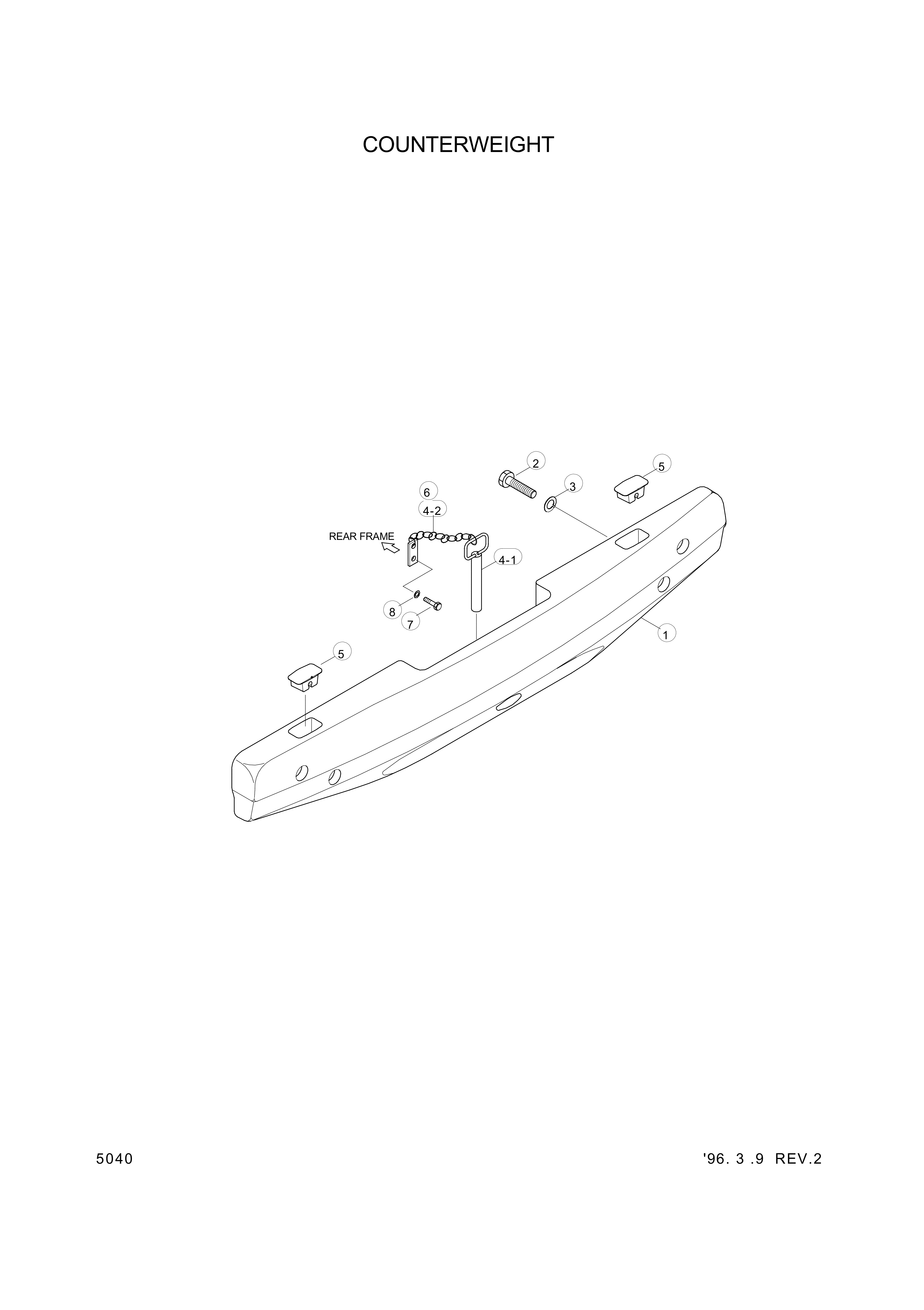 drawing for Hyundai Construction Equipment 54L3-00703 - COUNTERWEIGHT