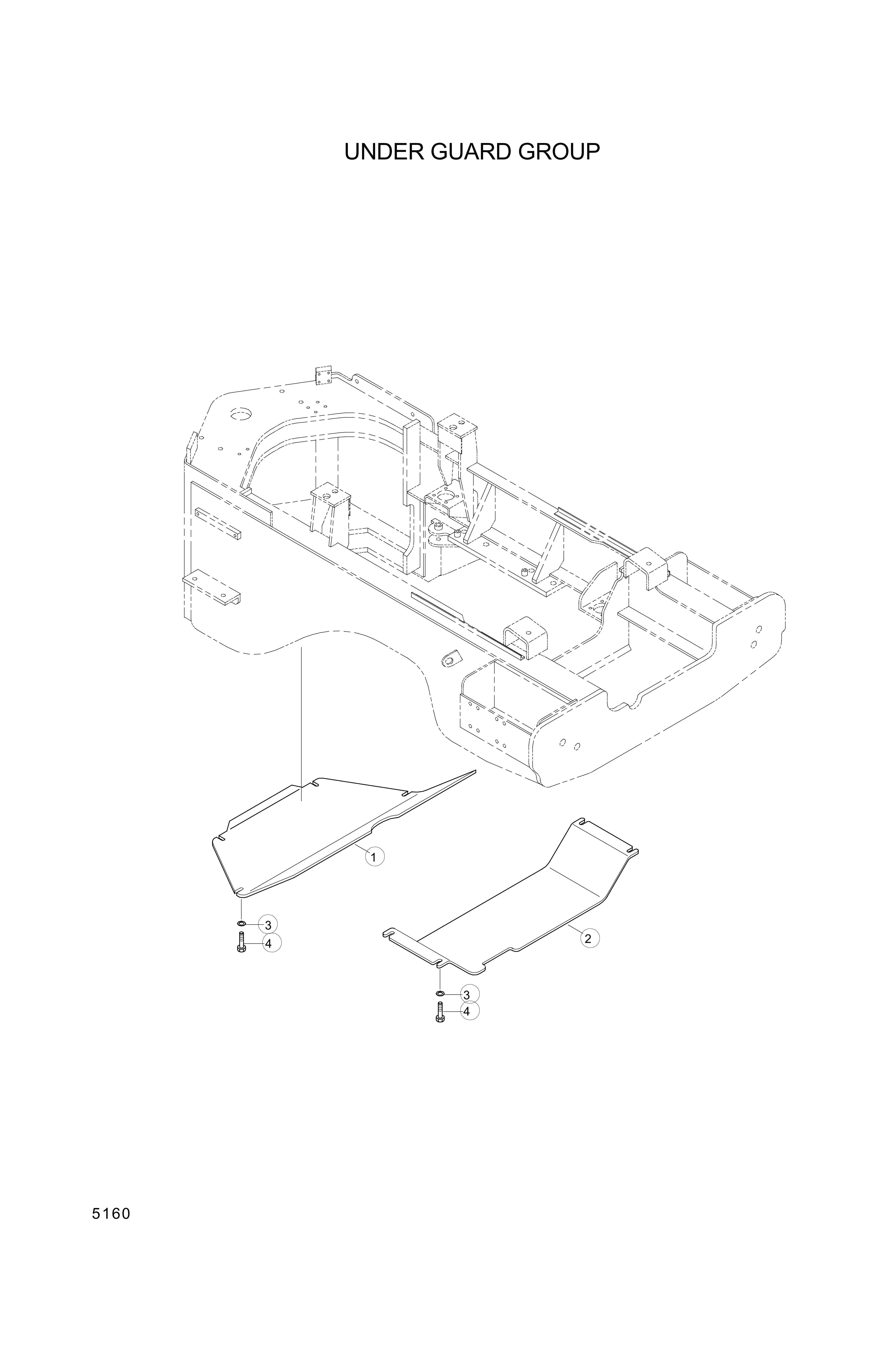 Technical drawing of Hyundai Construction Equipment 54L3-00950 PLATE with dimensions and layout (figure 2)