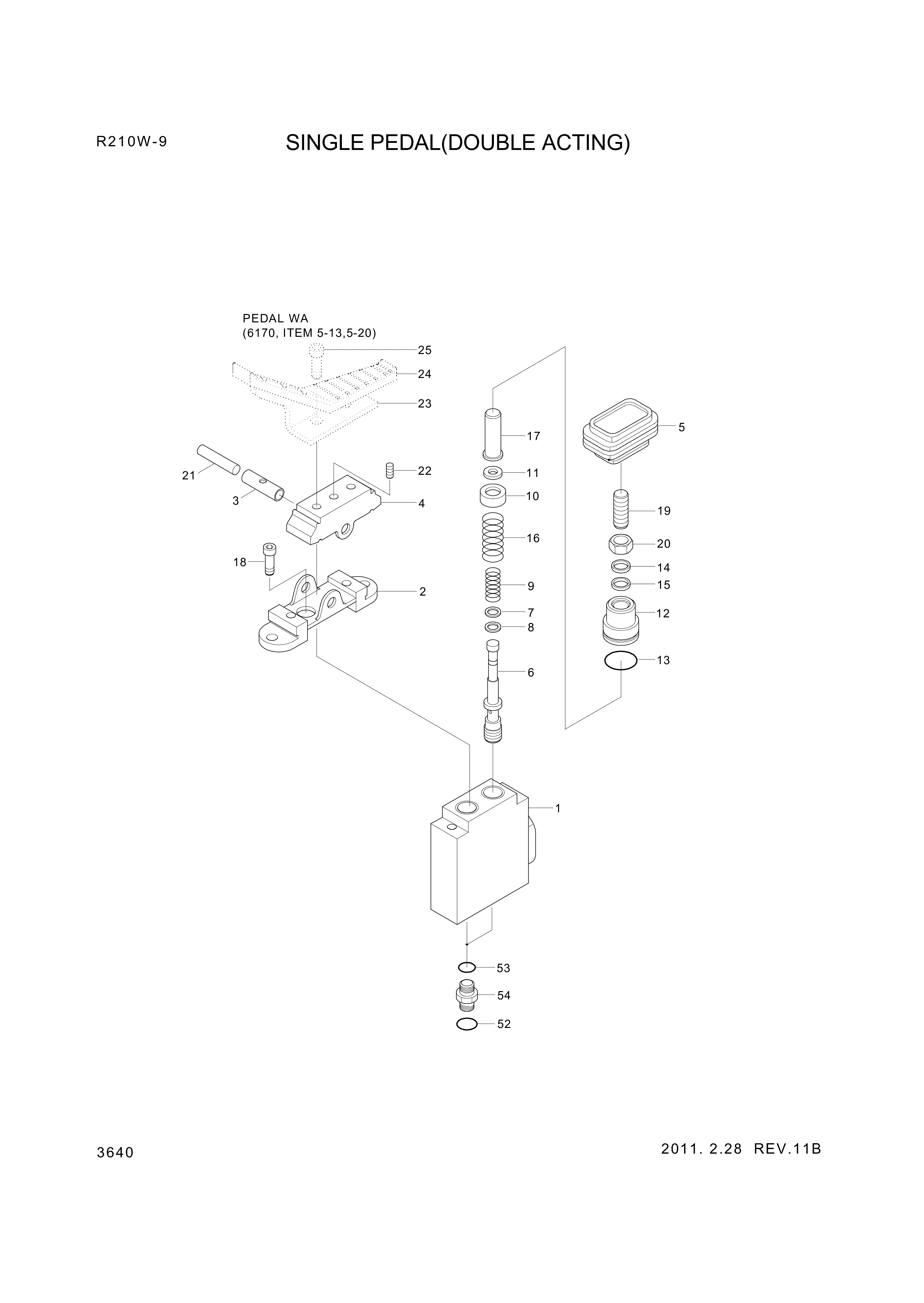 drawing for Hyundai Construction Equipment 31Q6-20300 - PEDAL ASSY-CONTROL