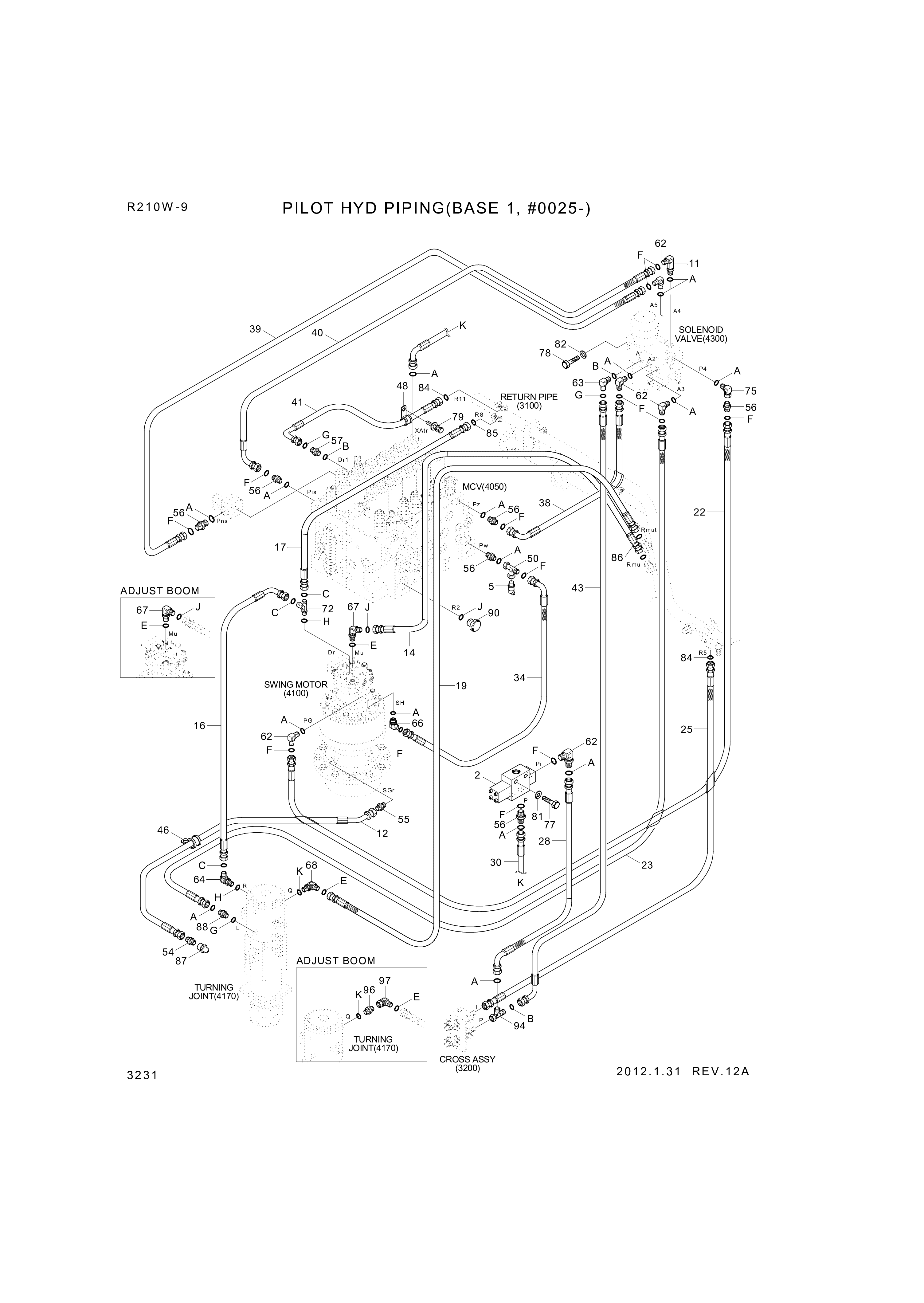 drawing for Hyundai Construction Equipment P930-042041 - HOSE ASSY-ORFS&THD