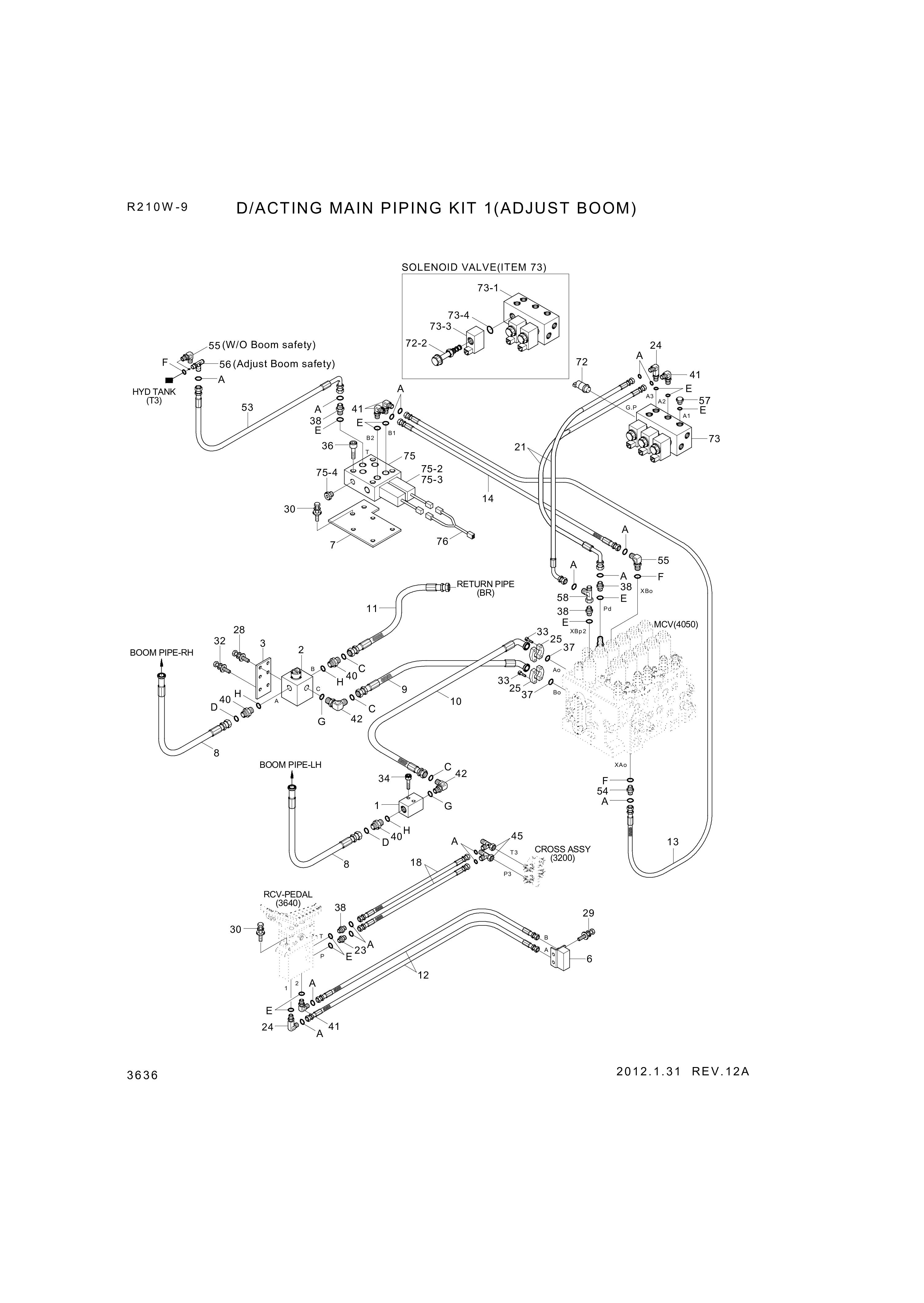 drawing for Hyundai Construction Equipment 34Q6-20050 - MANIFOLD