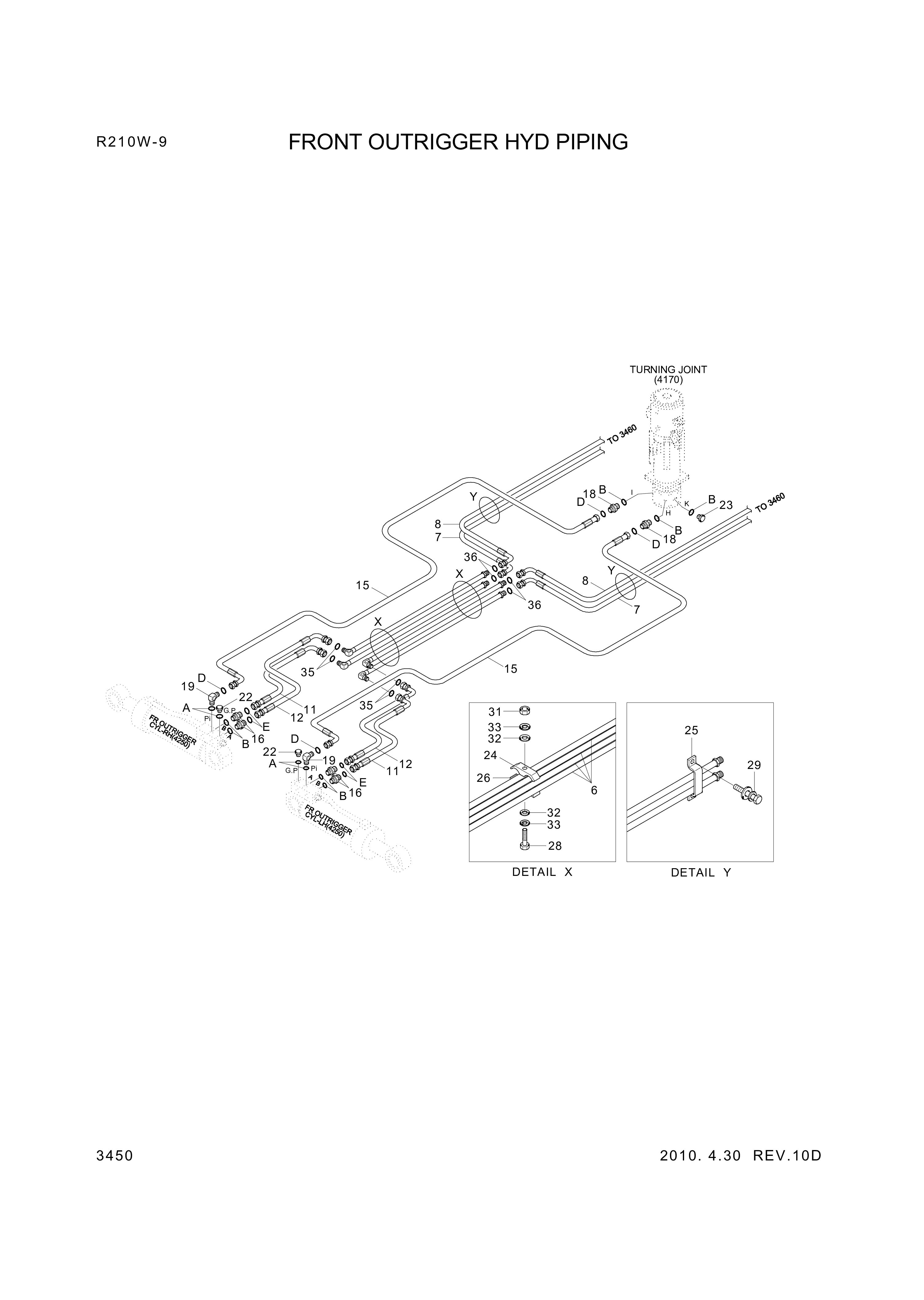 drawing for Hyundai Construction Equipment P933-067013 - HOSE ASSY-ORFS&THD