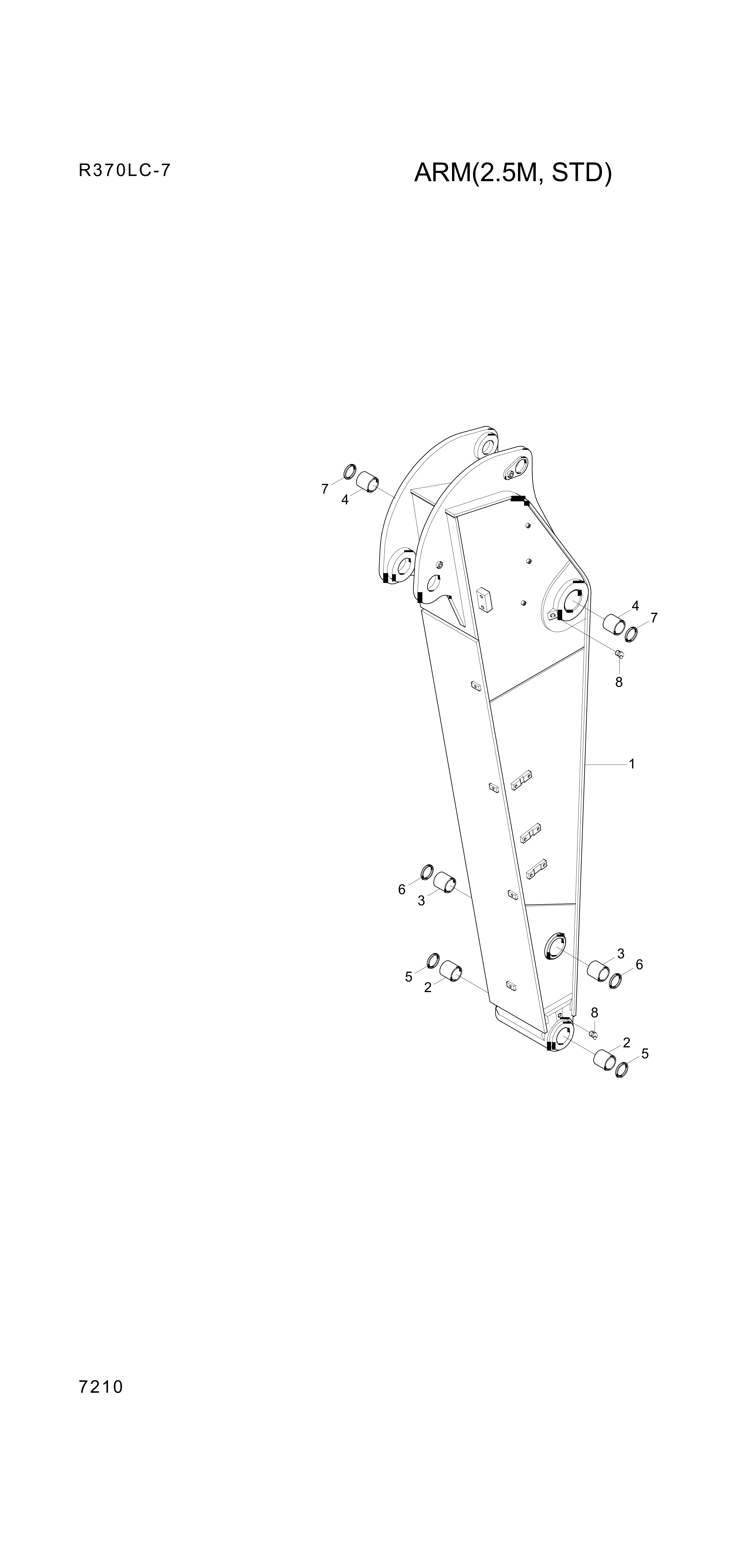 Technical drawing of Hyundai Construction Equipment 61EN-12290 BUSHING-BRONZE with dimensions and layout (figure 3)