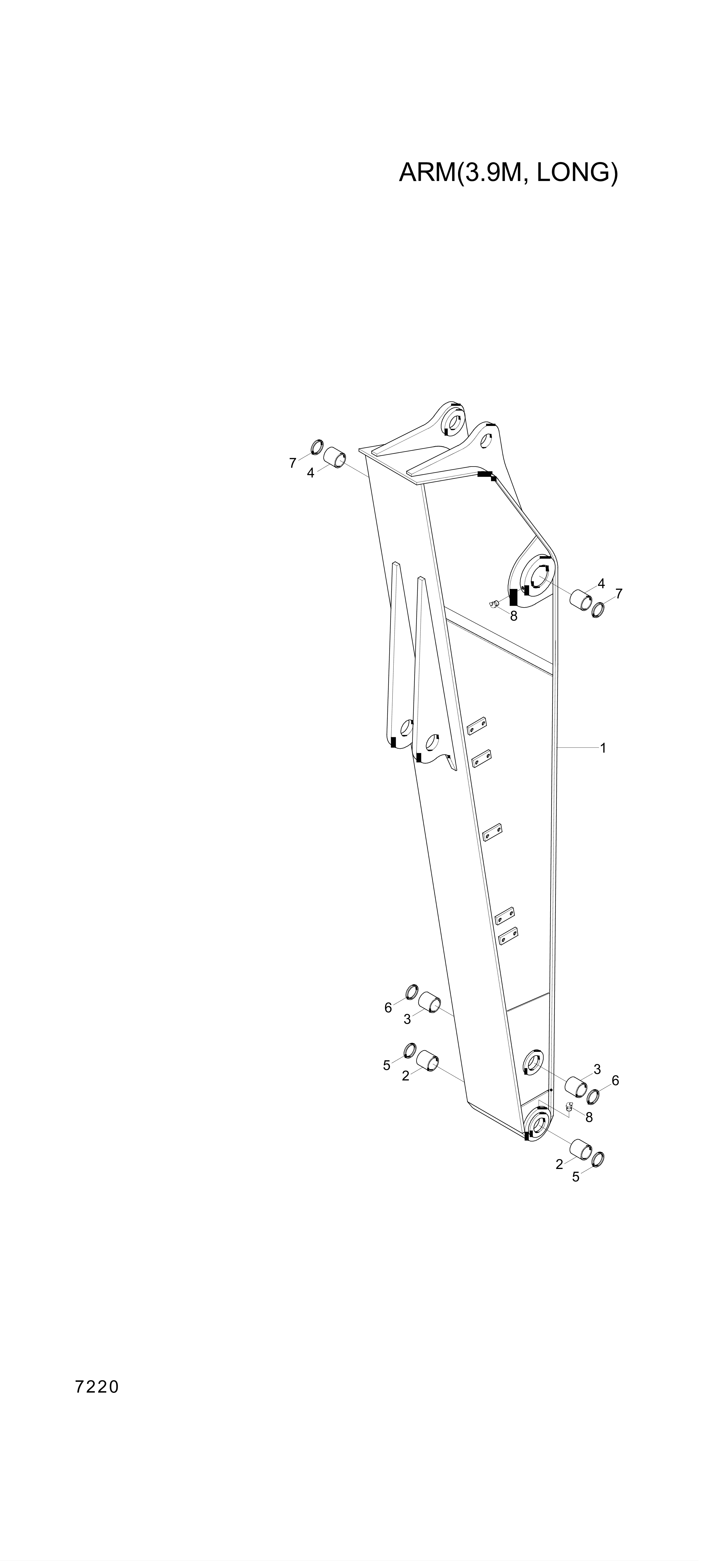 Technical drawing of Hyundai Construction Equipment 61EN-12290 BUSHING-BRONZE with dimensions and layout (figure 5)