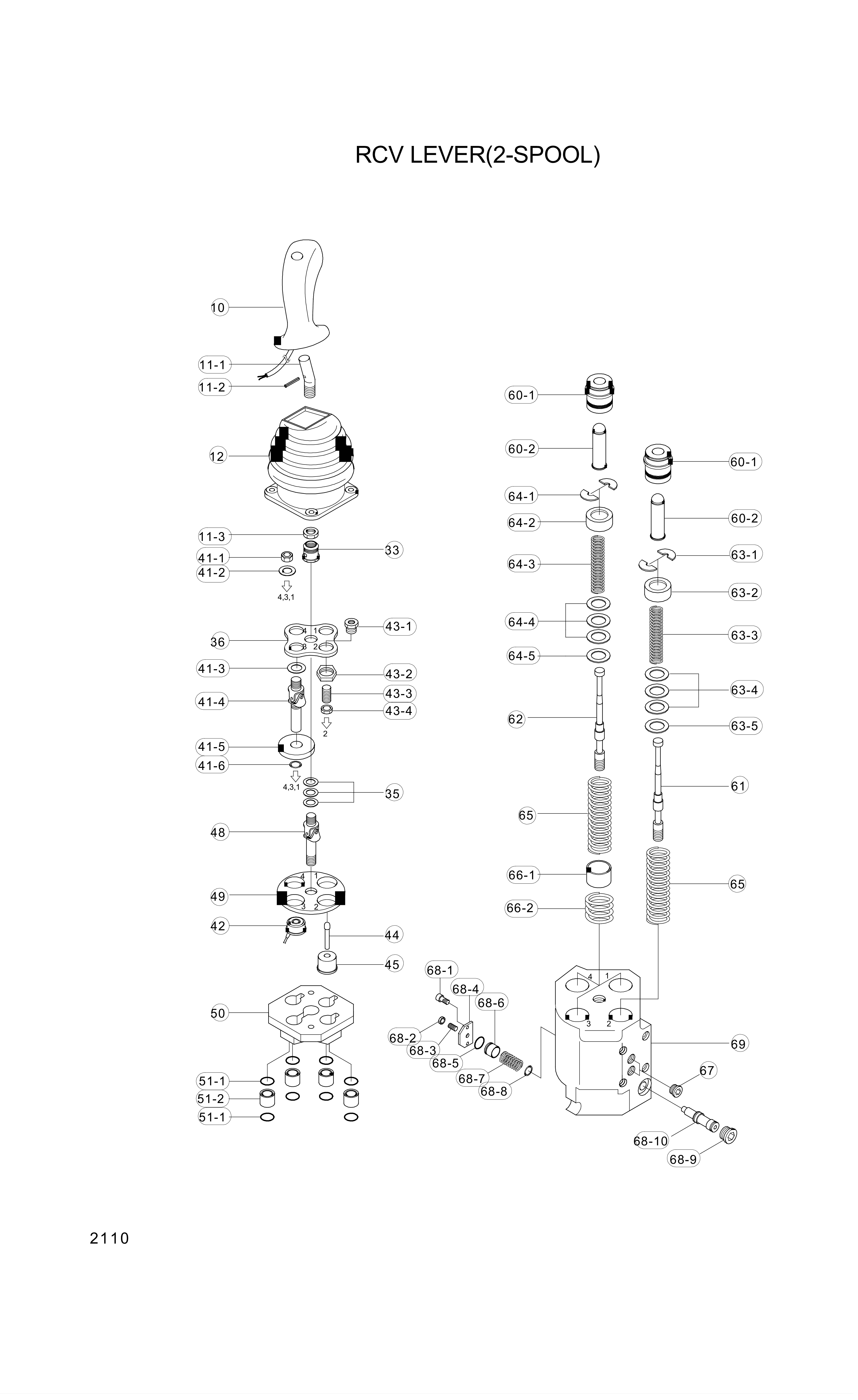 Technical drawing of Hyundai Construction Equipment 21329900 GUIDE ASSY-PLUNGER with dimensions and layout (figure 3)