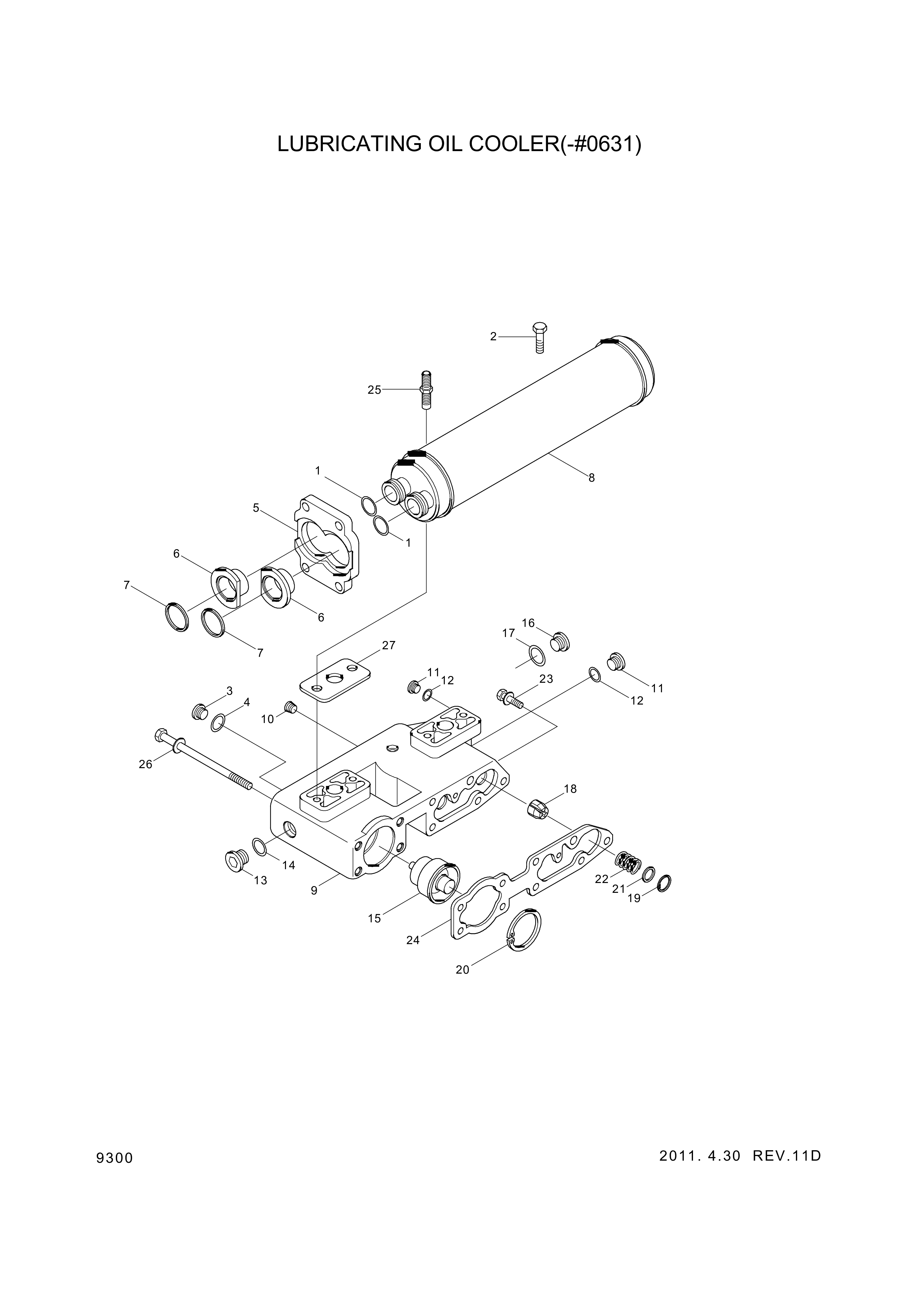 Technical drawing of Hyundai Construction Equipment YUBP-04870 HEAD-FILTER with dimensions and layout (figure 3)
