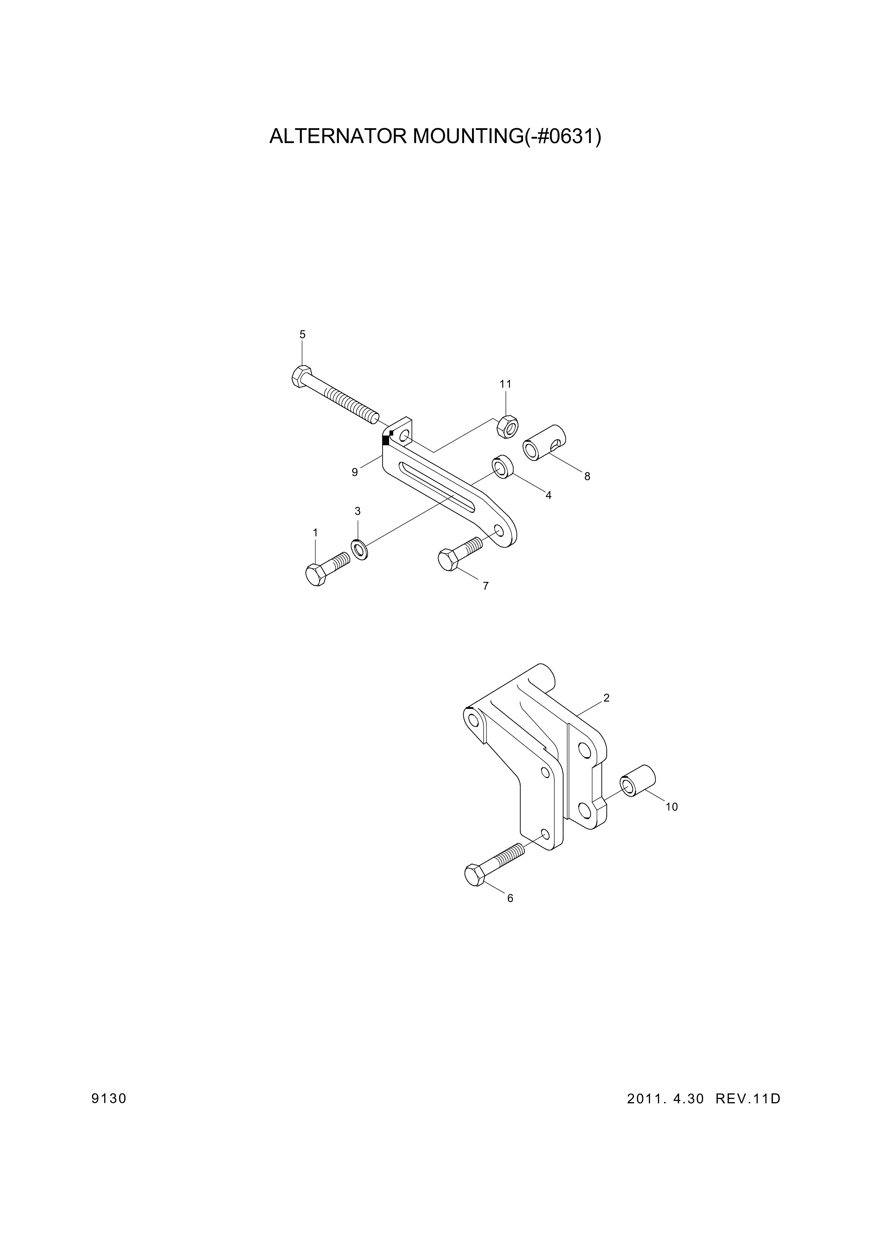 Technical drawing of Hyundai Construction Equipment YUBP-05286 SCREW-HEX with dimensions and layout (figure 2)