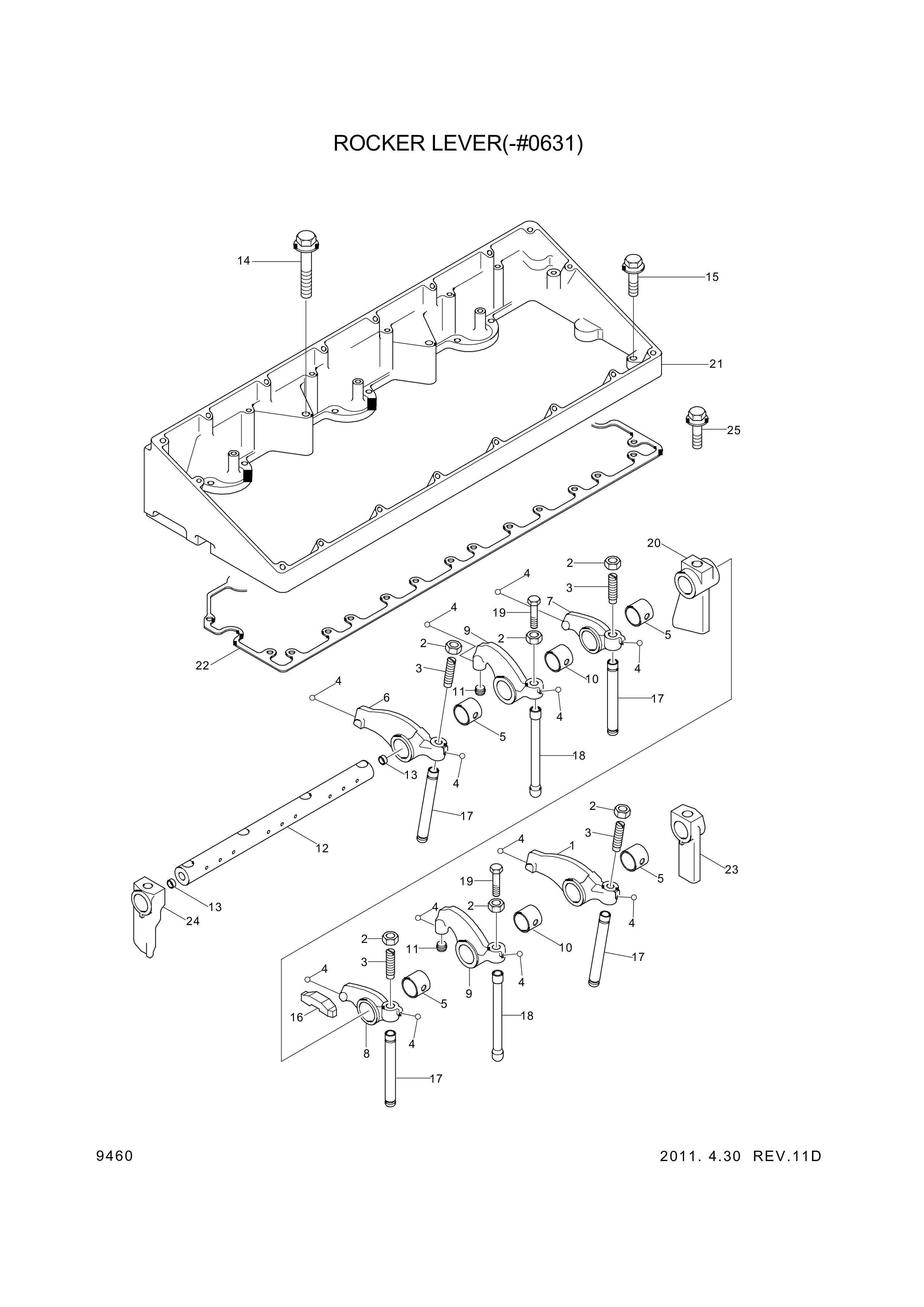 Technical drawing of Hyundai Construction Equipment YUBP-06805 SUPPORT with dimensions and layout (figure 2)
