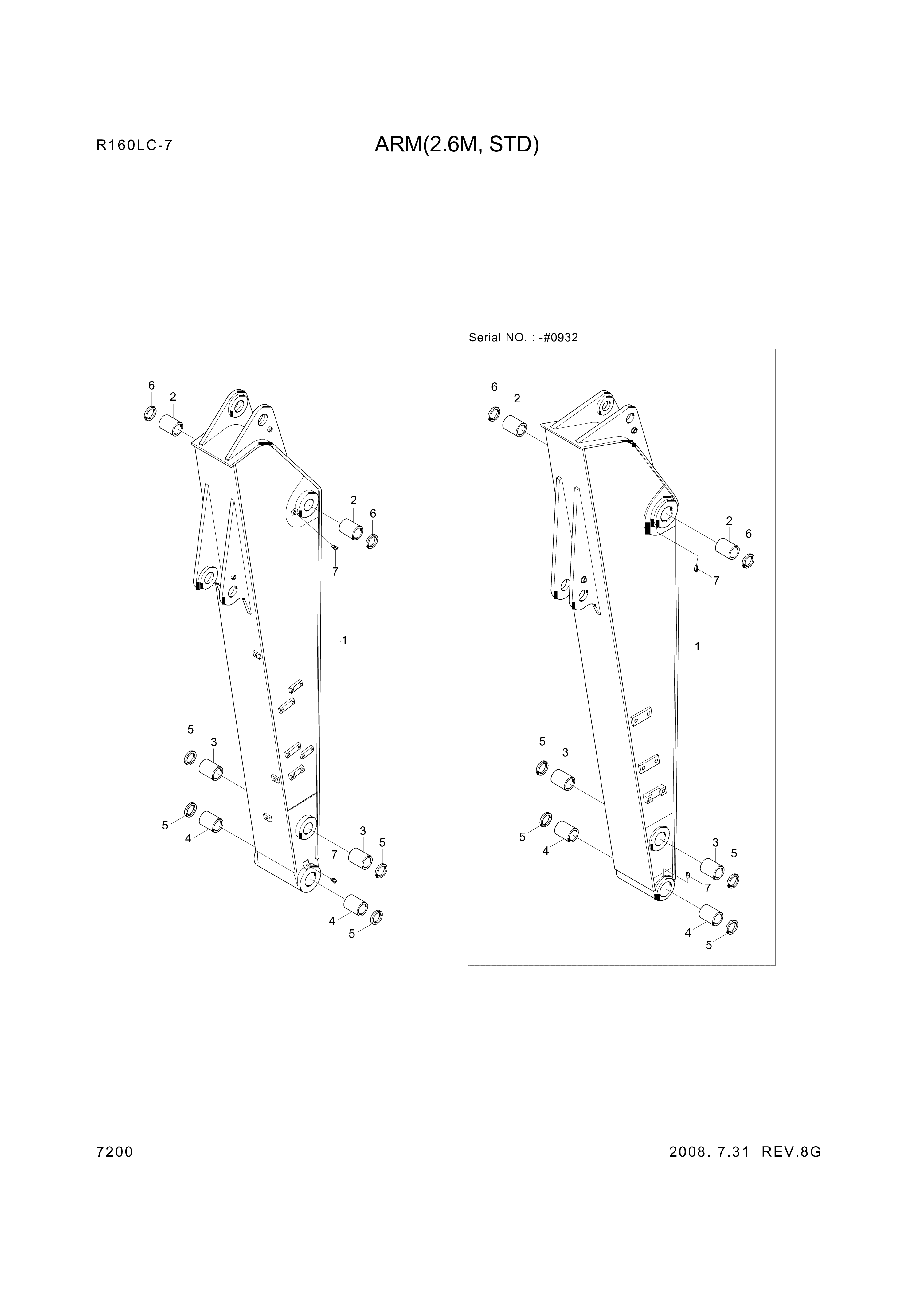 Technical drawing of Hyundai Construction Equipment 61EN-12330 BUSHING-BRONZE with dimensions and layout (figure 3)