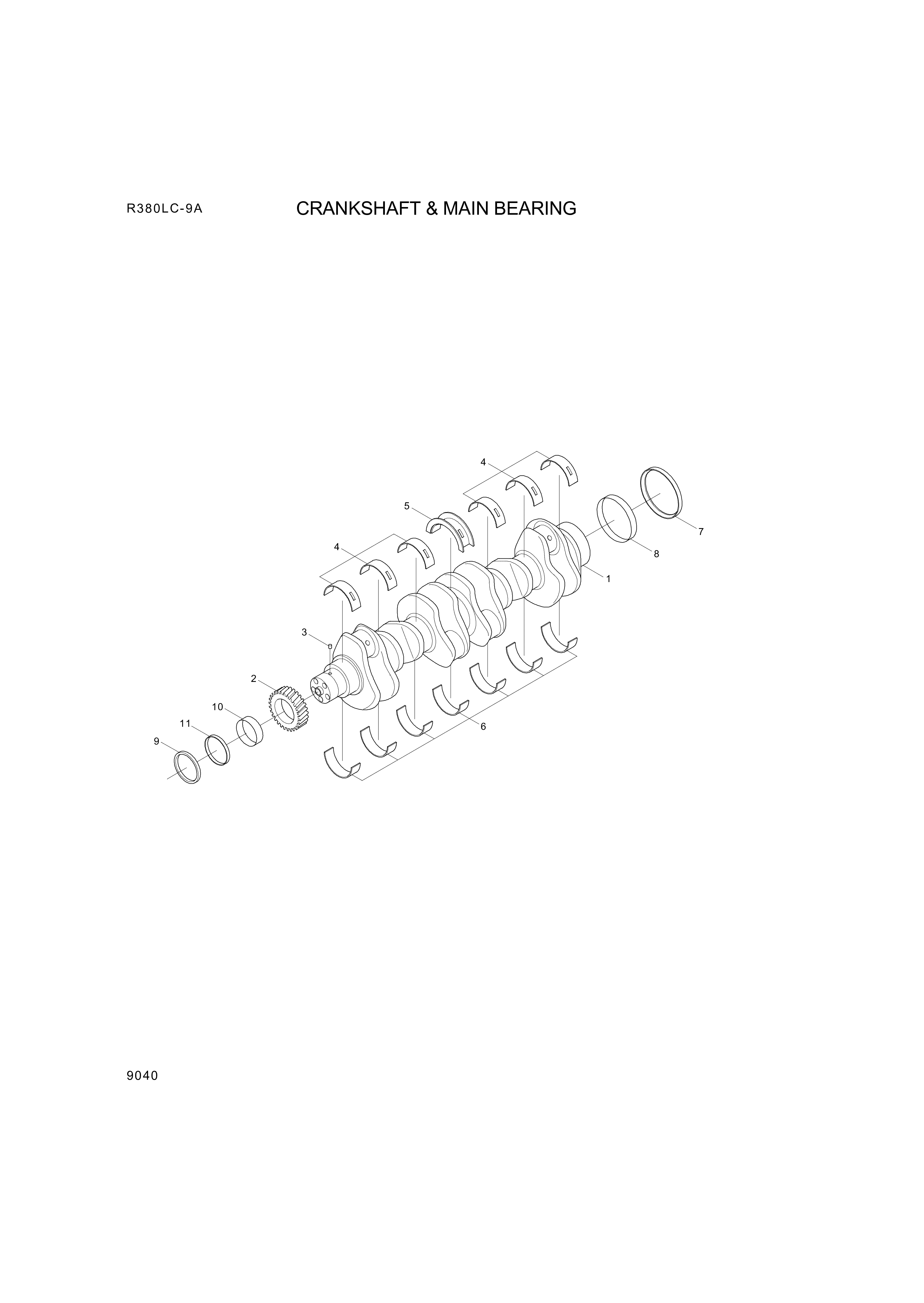 drawing for Hyundai Construction Equipment YUBP-06210 - BEARING SET-MAIN 0.25