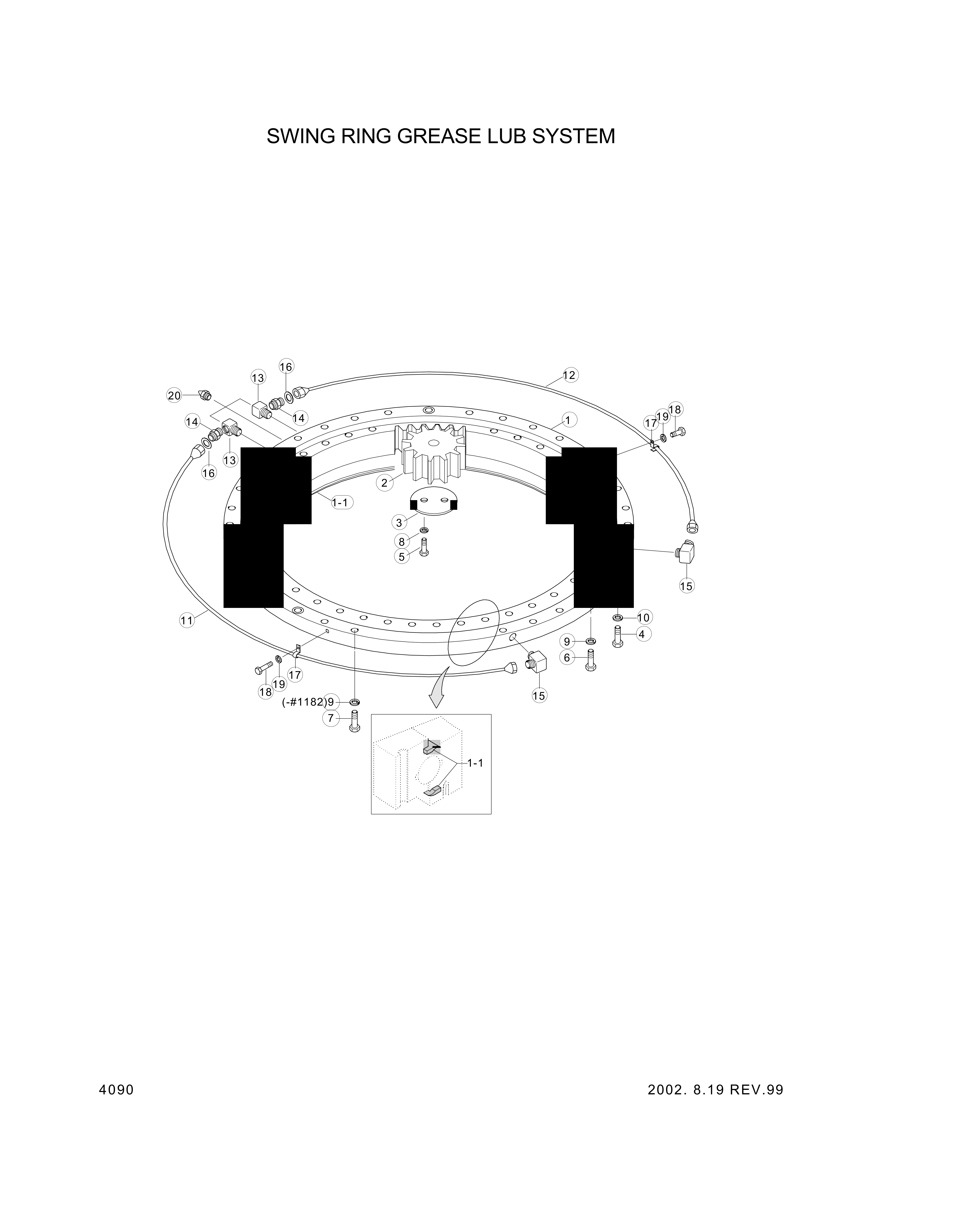Technical drawing of Hyundai Construction Equipment S441-220004 WASHER-HARDEN with dimensions and layout