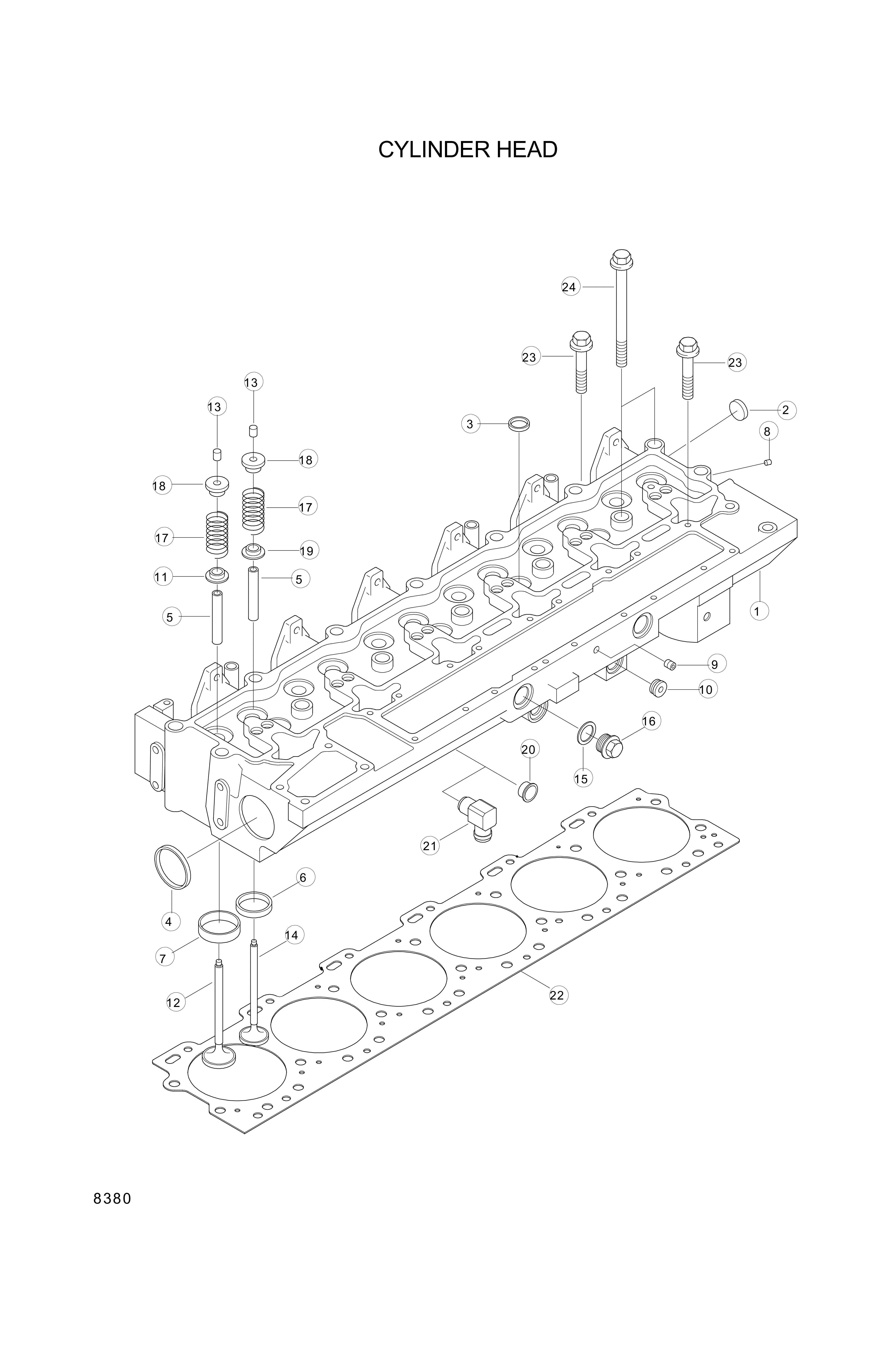 Technical drawing of Hyundai Construction Equipment YUBP-06255 BLOCK ASSY-CYL with dimensions and layout