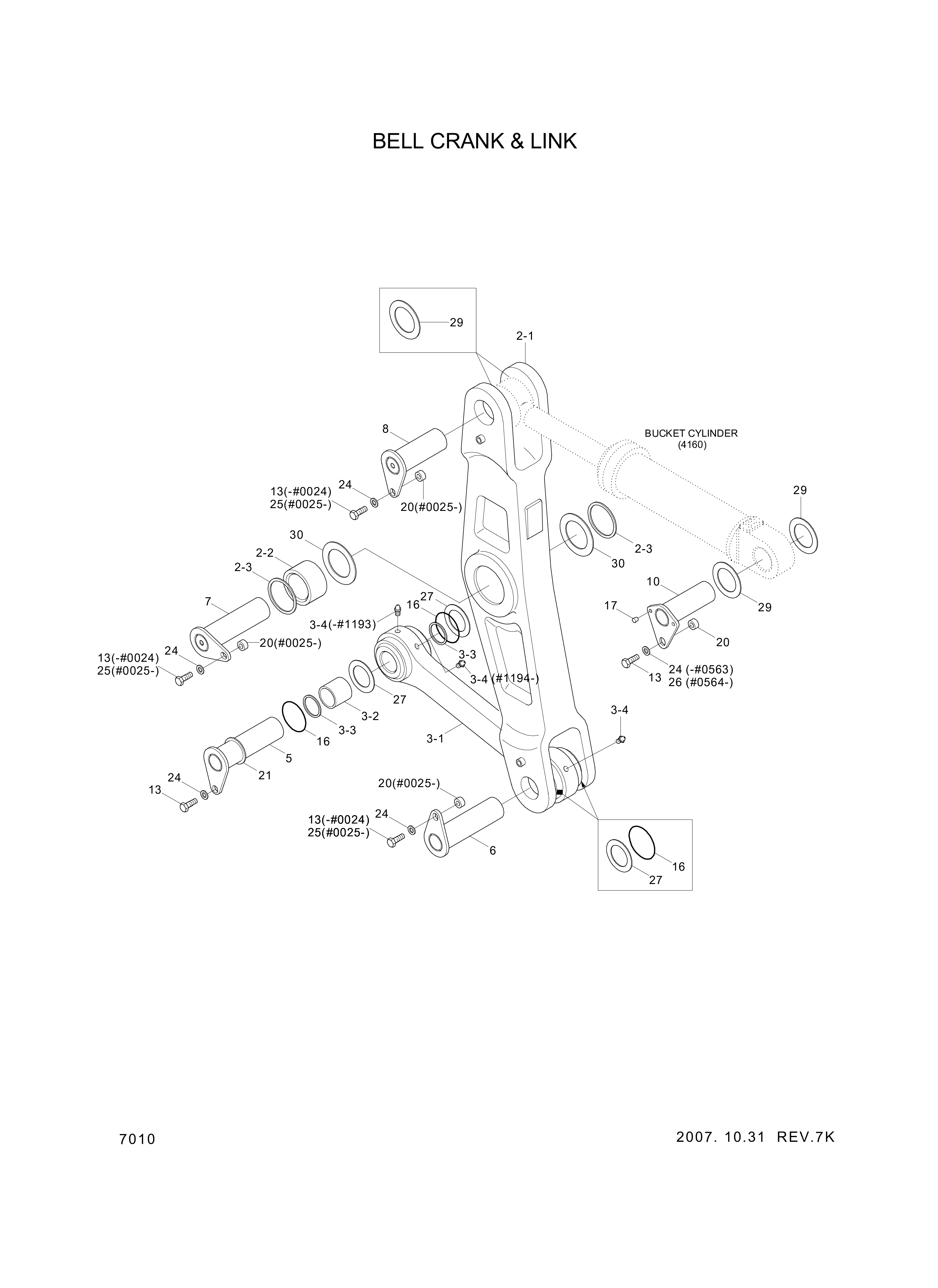 Technical drawing of Hyundai Construction Equipment 61LC-10120 BUSHING-PIN with dimensions and layout