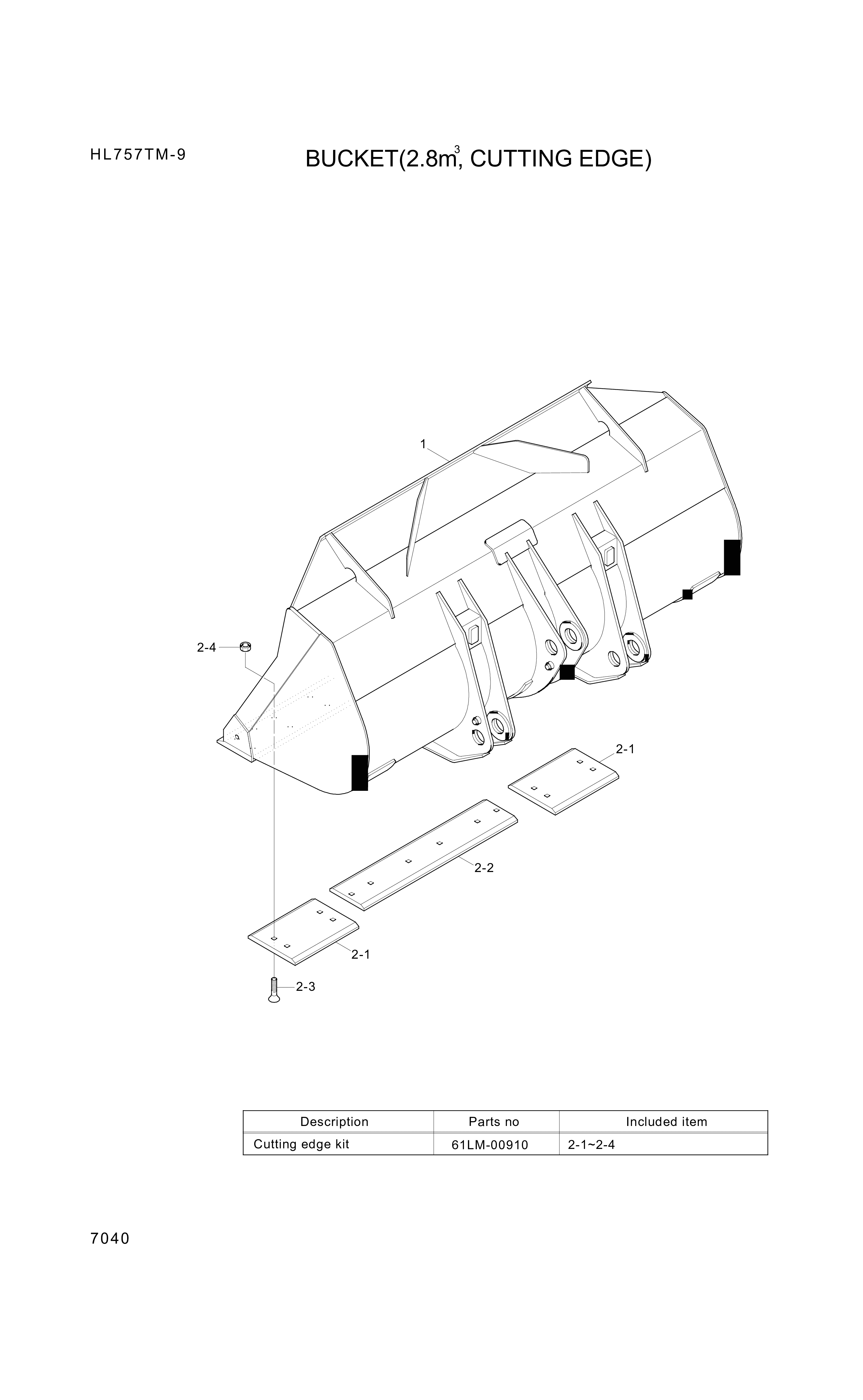 drawing for Hyundai Construction Equipment 61LM-20211 - CUTTINGEDGE-CT