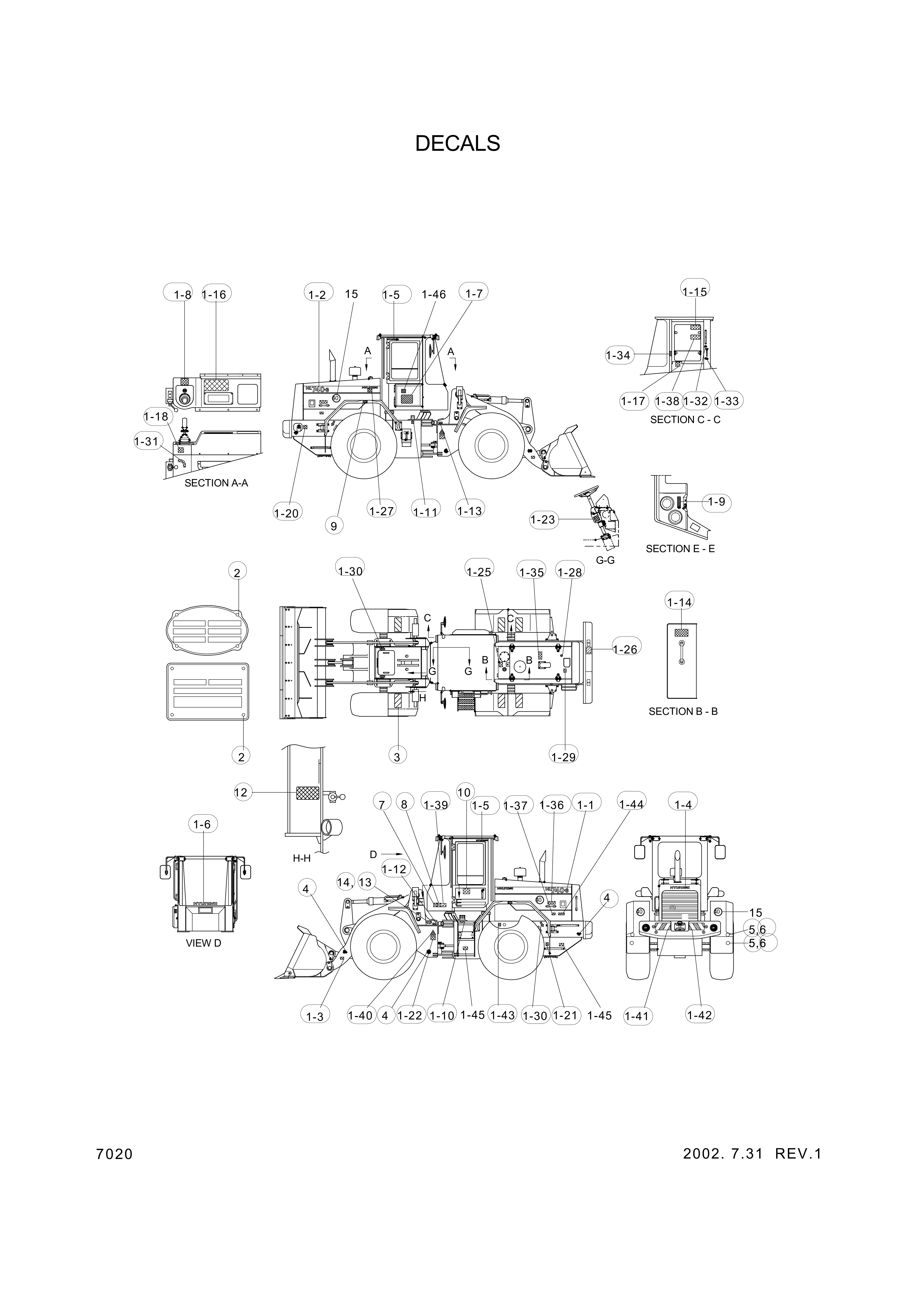 drawing for Hyundai Construction Equipment 94L3-00380 - DECAL-BUCKET STOPPER