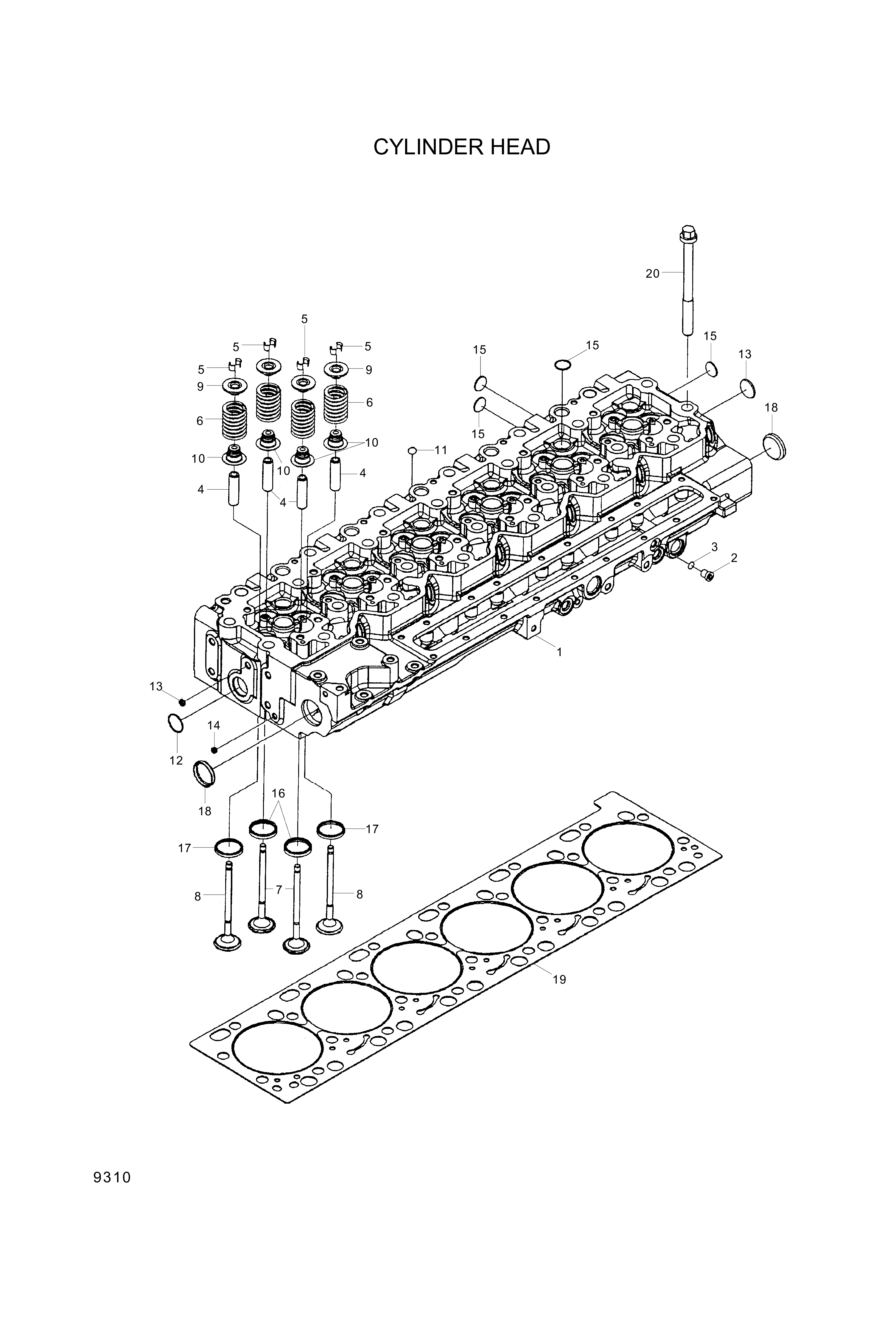 drawing for Hyundai Construction Equipment YUBP-06119 - VALVE-INLET
