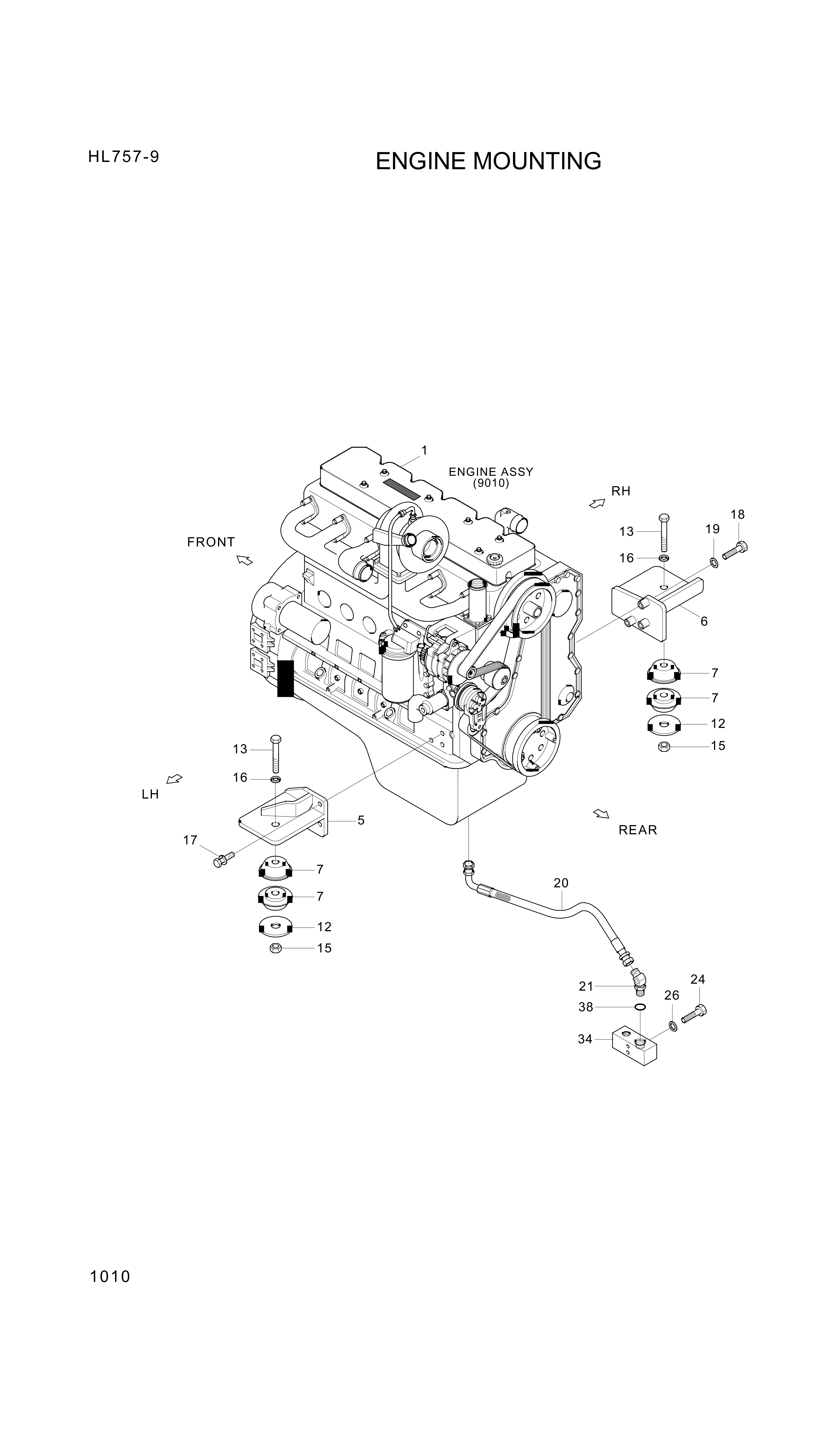 drawing for Hyundai Construction Equipment 11LM-00010 - ENGINE ASSY