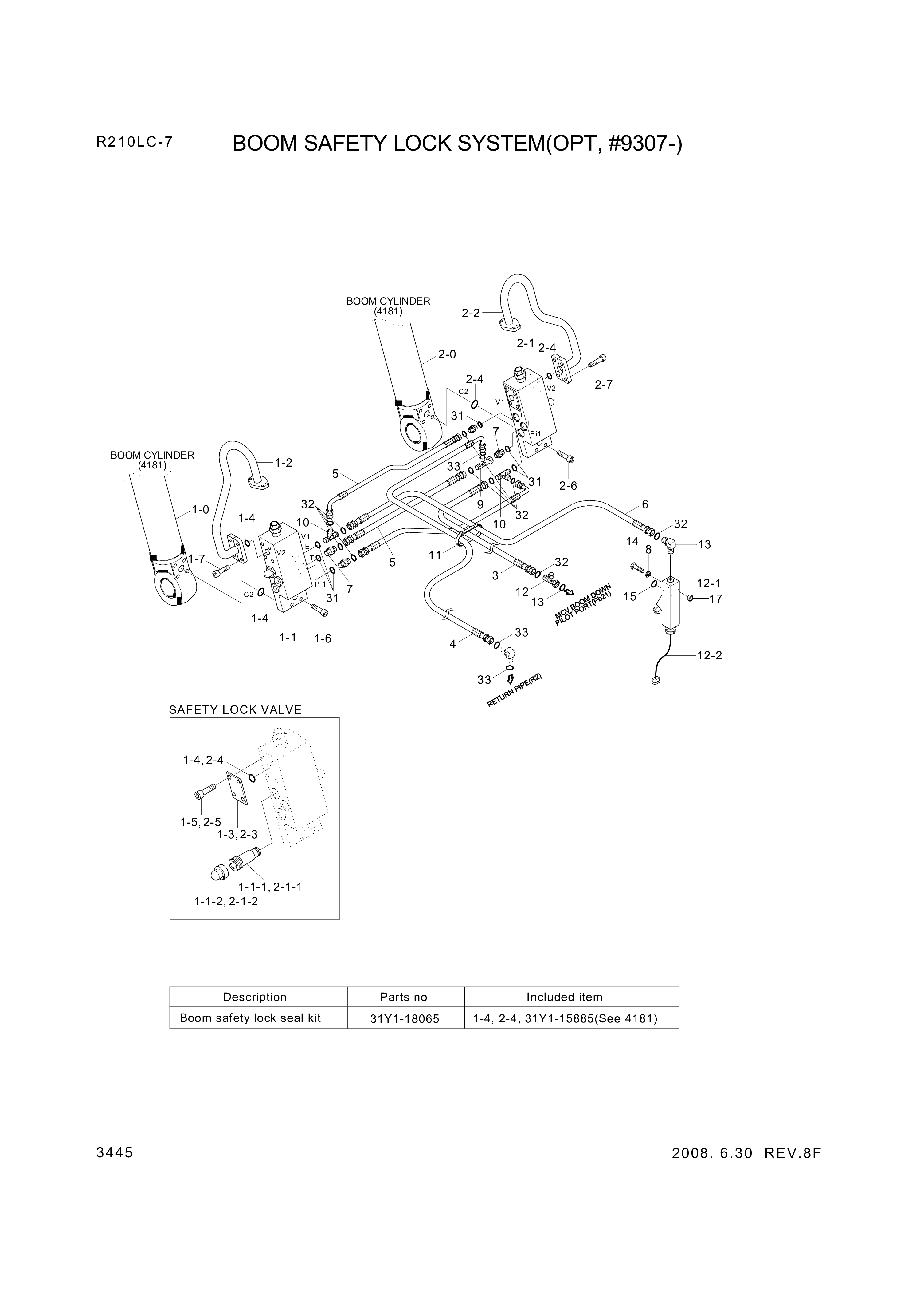 Technical drawing of Hyundai Construction Equipment P930-042050 HOSE ASSY-ORFS&amp;THD with dimensions and layout (figure 3)